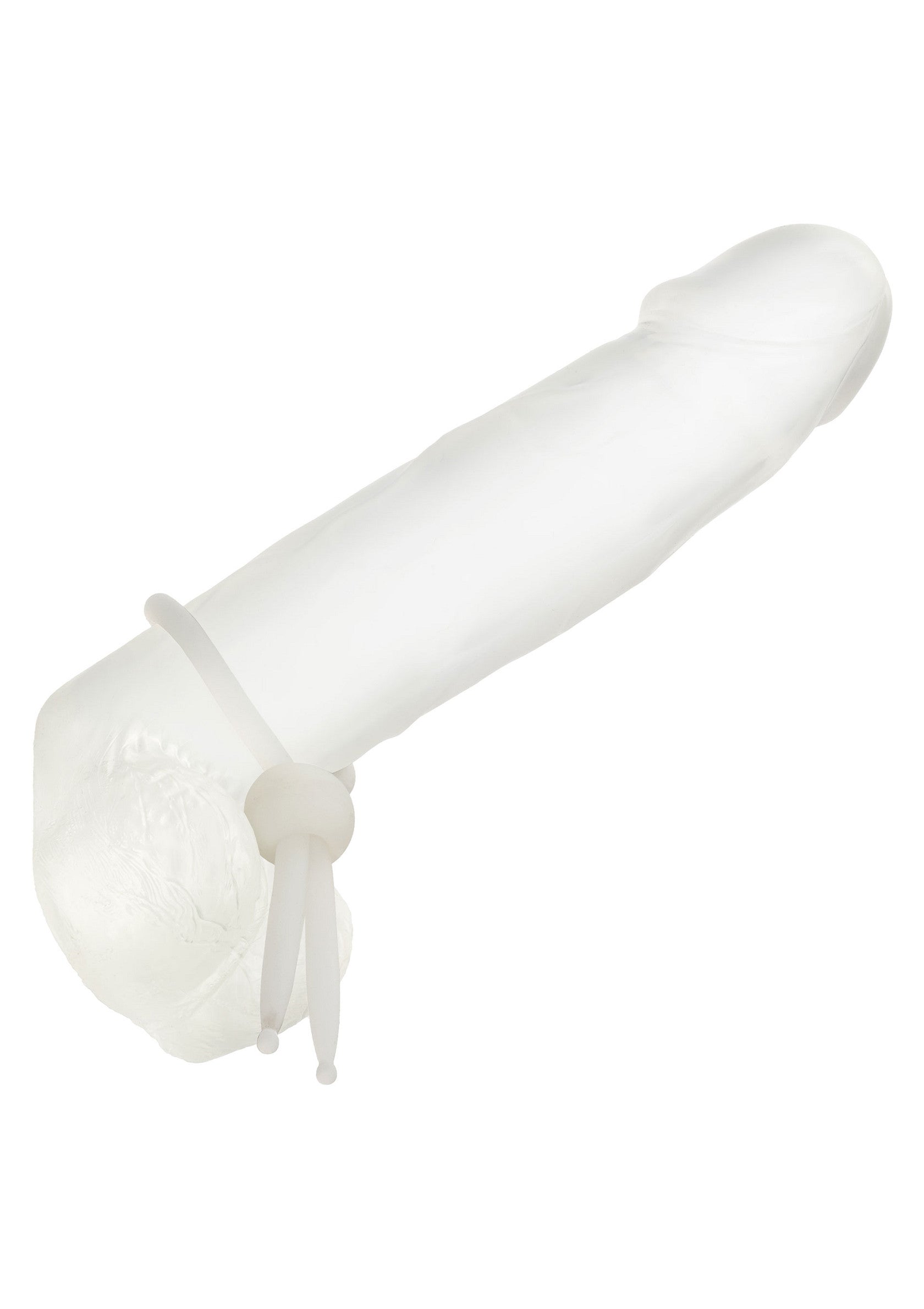 Pénis réaliste transparent avec cordon de serrage pour une tenue sûre et confortable.; Transparante realistische penis met trekkoord voor een veilige en comfortabele pasvorm.; Clear realistic penis with drawstring for a secure and comfortable fit.