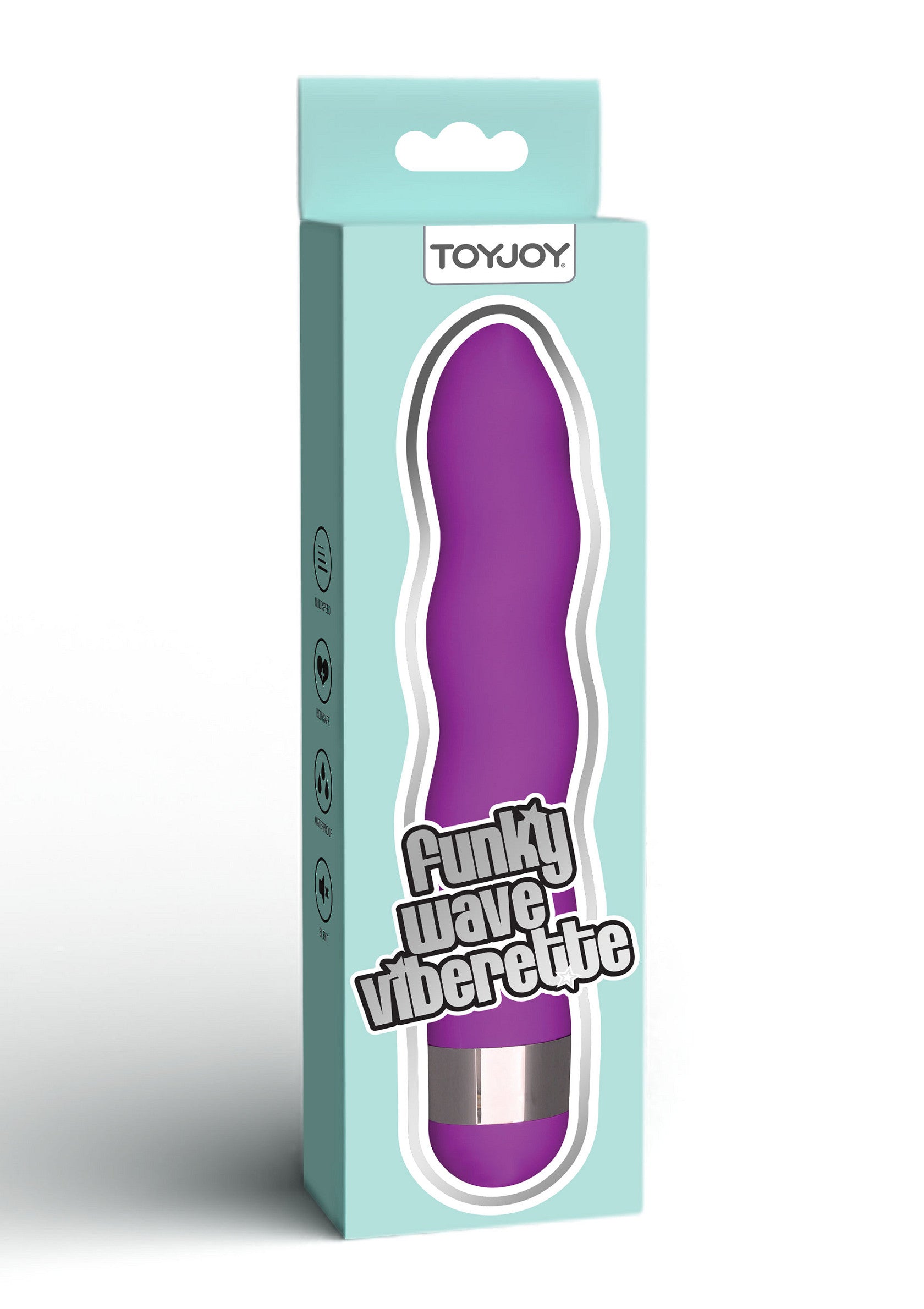ToyJoy Funky Wave Viberette : vibromasseur violet original pour un plaisir intense.; ToyJoy Funky Wave Viberette: originele paarse vibrator voor intens plezier.; ToyJoy Funky Wave Viberette: original purple vibrator for intense pleasure.