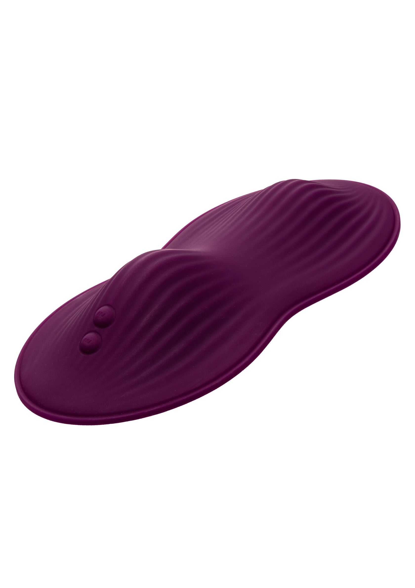 Masseur vibrant violet pour une stimulation du point G et du clitoris.; Paarse vibrator voor G-spot en clitoris stimulatie.; Purple vibrator for G-spot and clitoral stimulation.