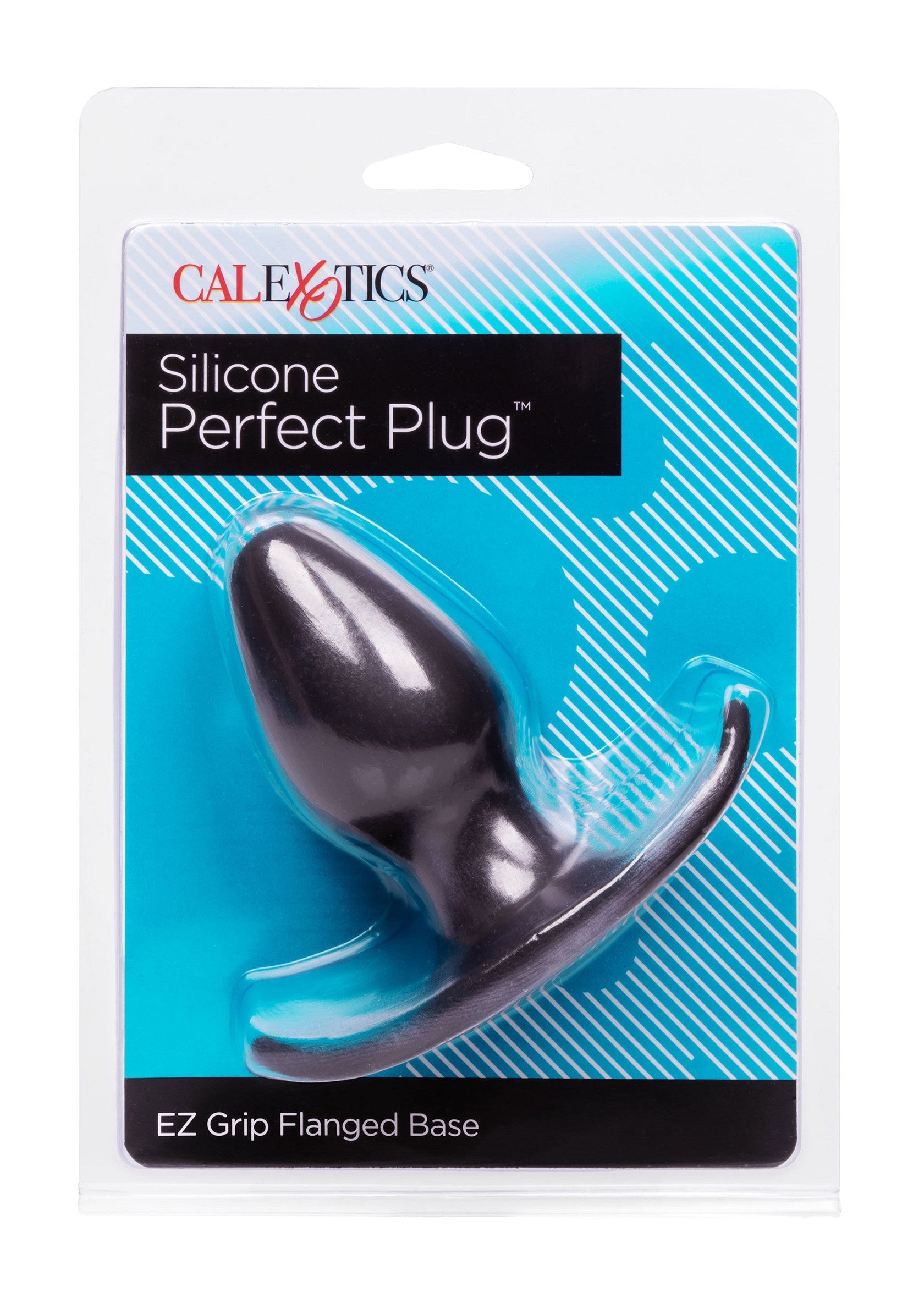 Plug anal en silicone Calexotics avec base évasée pour une prise en main facile.; Calexotics siliconen buttplug met uitlopende basis voor gemakkelijke grip.; Calexotics silicone butt plug with flared base for easy grip.