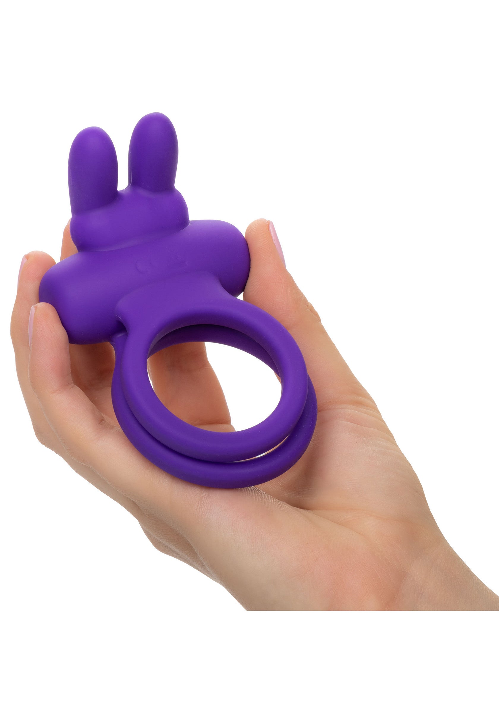 Anneau vibrant violet avec des oreilles de lapin pour plus de plaisir. Jouet intime pour adultes.; Paarse vibrerende ring met konijnenoren voor extra plezier. Intiem speeltje voor volwassenen.; Purple vibrating ring with bunny ears for extra fun. Adult intimate toy.