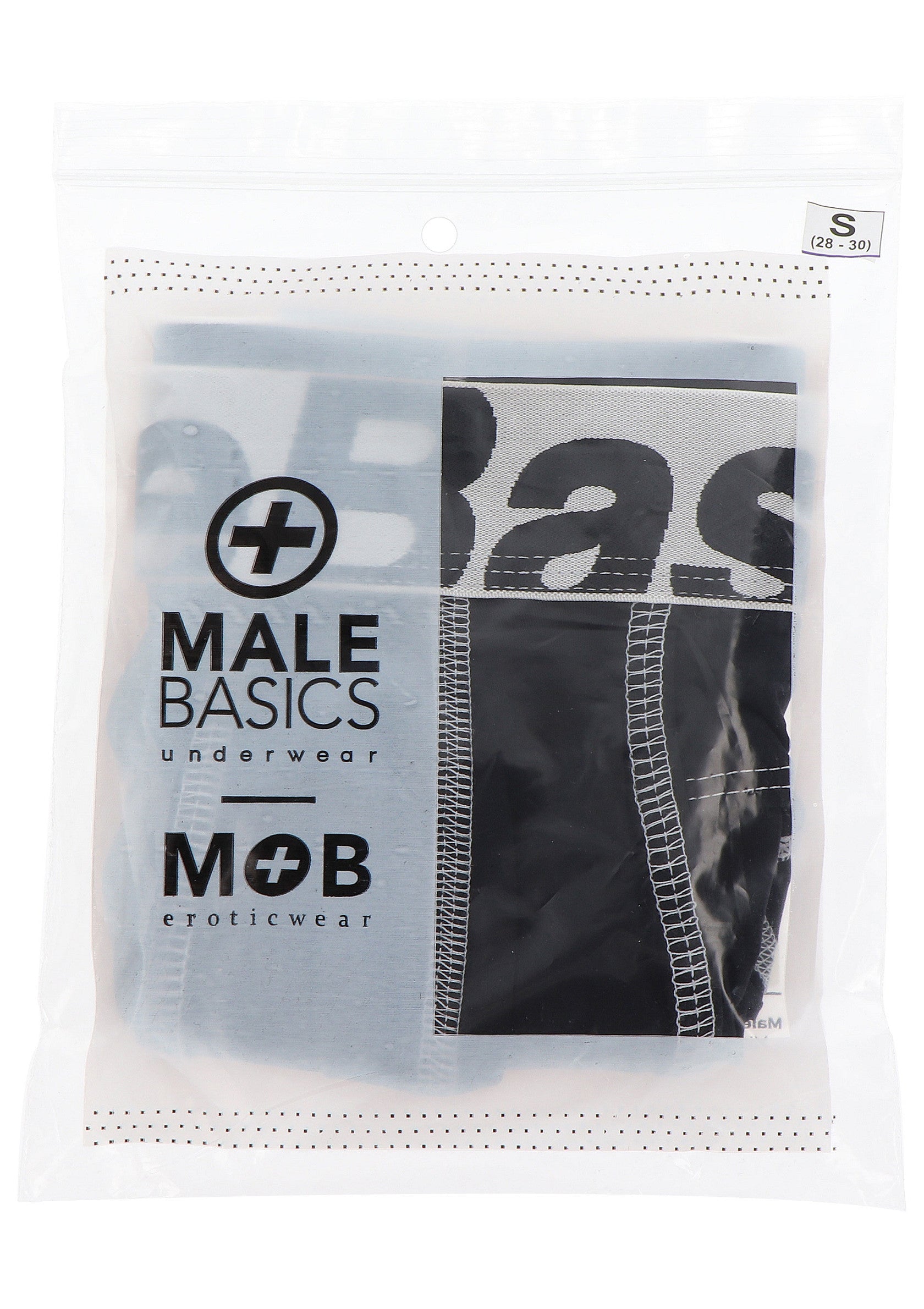 Boxer Male Basics MOB, sous-vêtements pour hommes. Taille S (28-30). Emballage transparent.; Male Basics MOB boxershort, herenondergoed. Maat S (28-30). Transparante verpakking.; Male Basics MOB boxer briefs, men's underwear. Size S (28-30). Clear packaging.