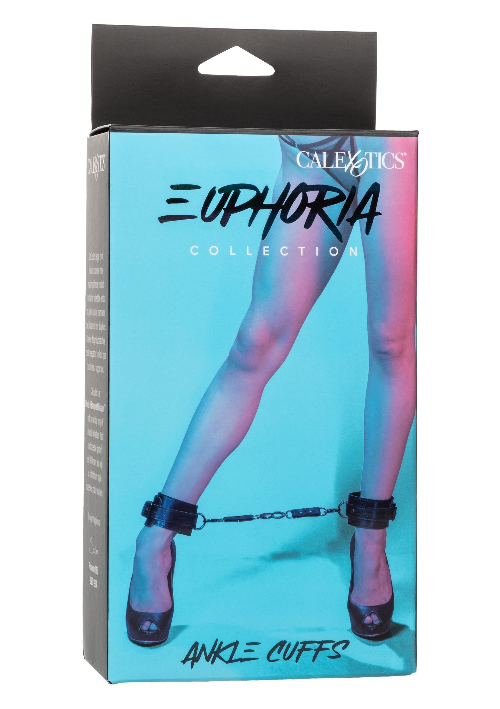 Menottes de cheville Calexotics Euphoria Collection. Accessoires de bondage de haute qualité pour des jeux érotiques intenses.; Calexotics Euphoria Collection enkelboeien. Hoogwaardige bondage accessoires voor intense erotische spelletjes.; Calexotics Euphoria Collection ankle cuffs. High quality bondage accessories for intense erotic games.