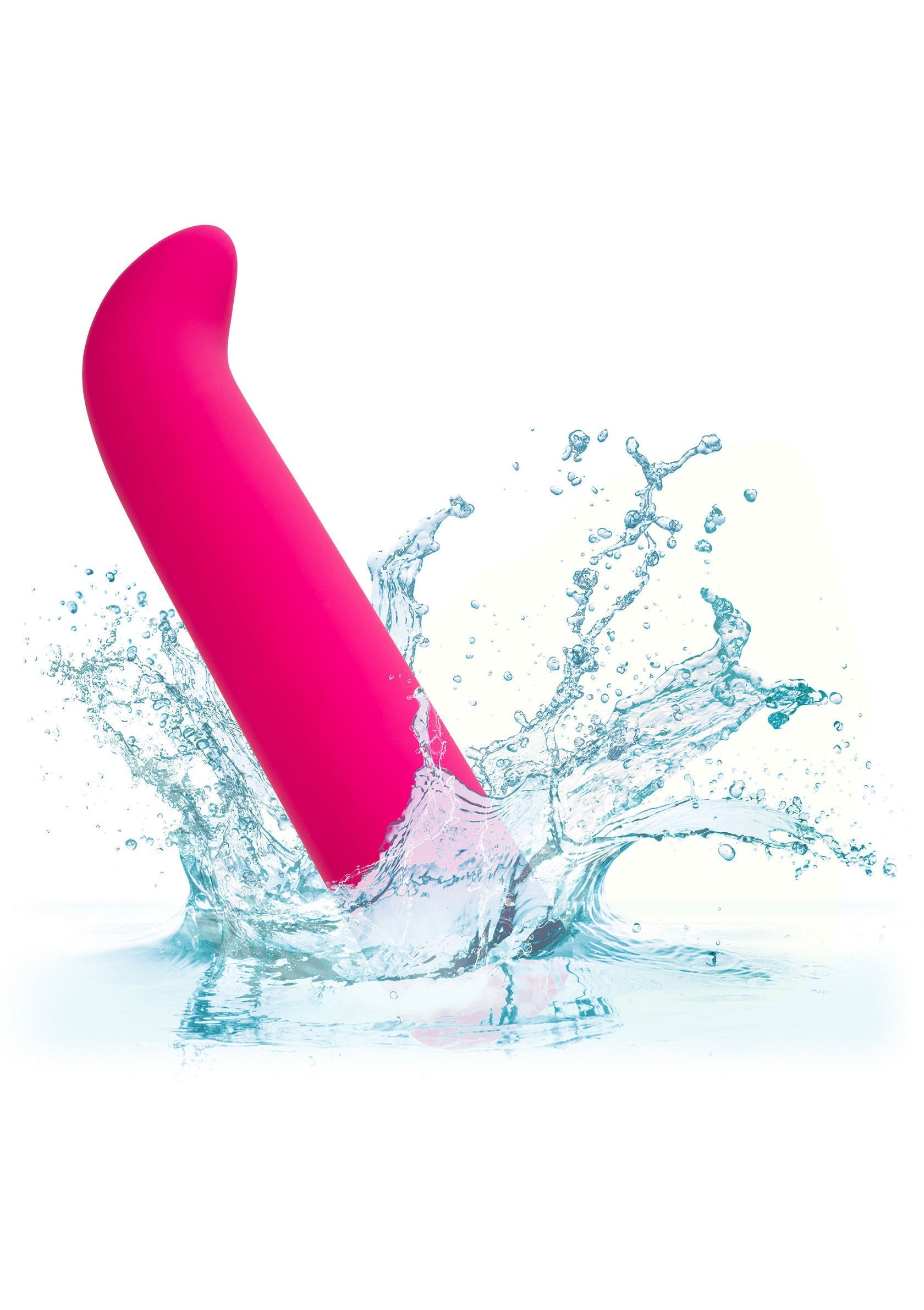 Vibromasseur étanche rose vif pour le plaisir aquatique et intime.; Felroze waterdichte vibrator voor aquatisch en intiem genot.; Bright pink waterproof vibrator for aquatic and intimate pleasure.