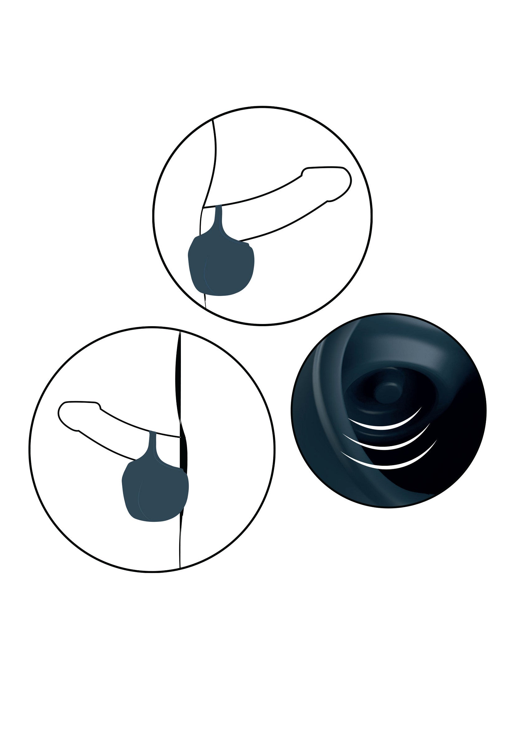 Images schématiques d'un masturbateur masculin à texture interne pour le plaisir solo.; Schema's van een mannelijke masturbator met interne textuur voor solo plezier.; Schematic images of a male masturbator with internal texture for solo pleasure.