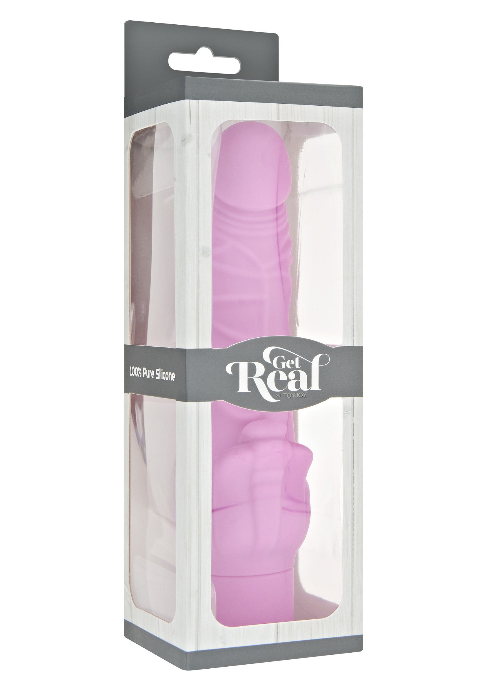 Jouet sexuel en silicone rose "Get Real" emballé, pour adultes. Plaisir garanti !; Roze siliconen seksspeeltje "Get Real" in verpakking, voor volwassenen. Gegarandeerd plezier!; Packaged pink silicone "Get Real" sex toy, for adults. Guaranteed pleasure!