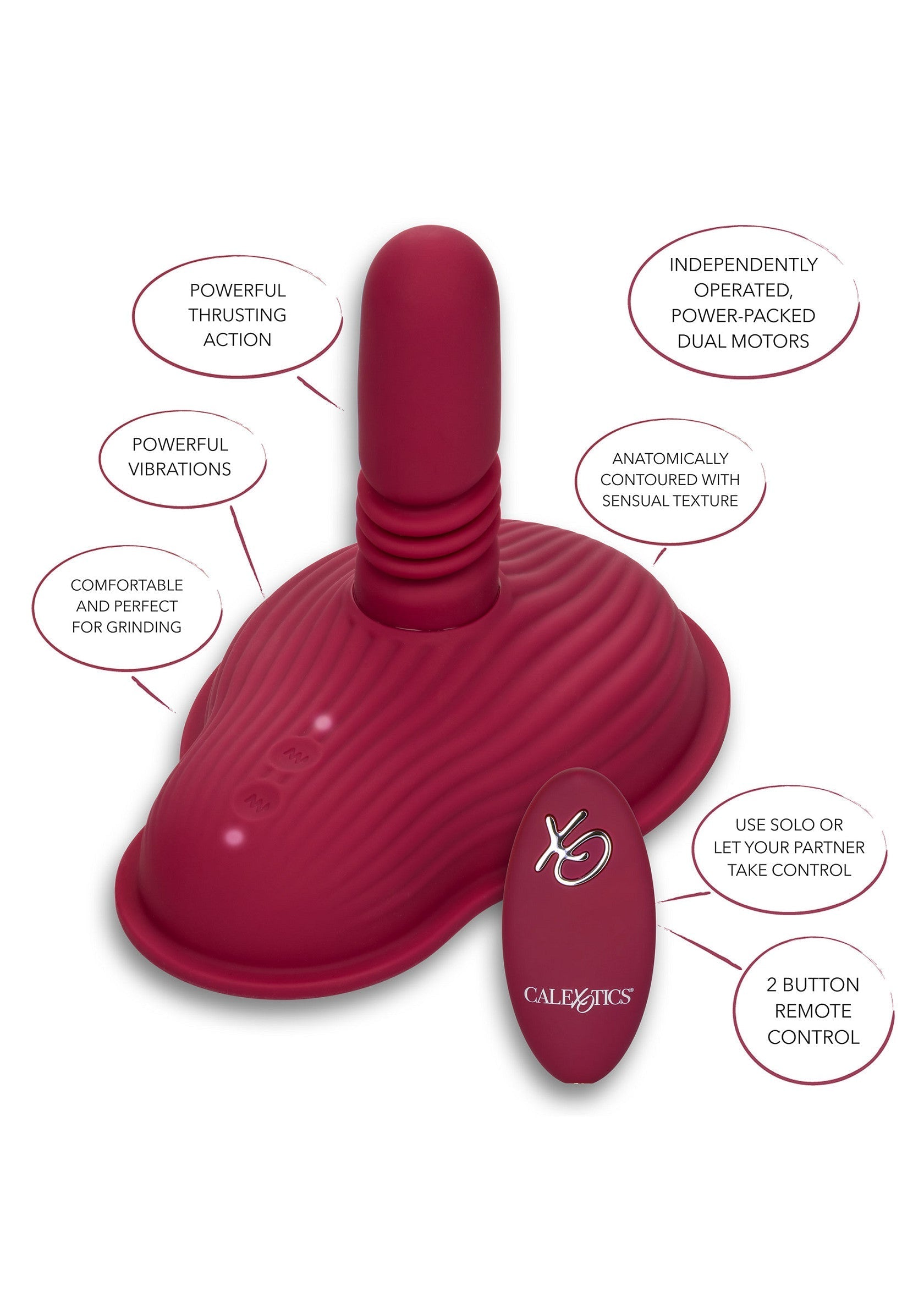 Vibromasseur stimulant à double moteur avec télécommande sans fil. Découvrez des sensations intenses et personnalisées.; Stimulerende vibrator met dubbele motor en draadloze afstandsbediening. Ervaar intense en gepersonaliseerde sensaties.; Stimulating dual-motor vibrator with wireless remote. Experience intense and personalized sensations.