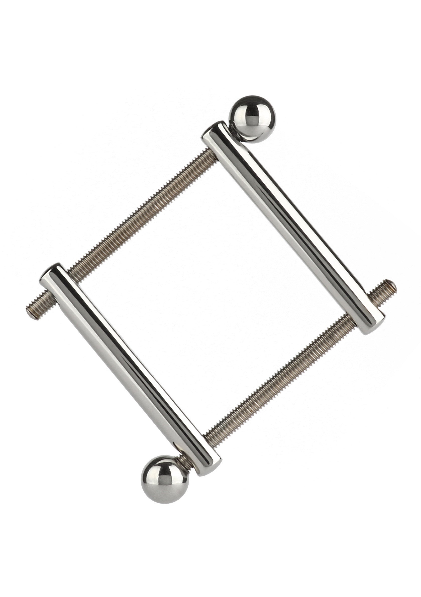 Pinces à tétons en acier inoxydable avec vis réglable pour un plaisir intense.; Roestvrijstalen tepelklemmen met verstelbare schroef voor intense stimulatie.; Stainless steel nipple clamps with adjustable screw for intense stimulation.