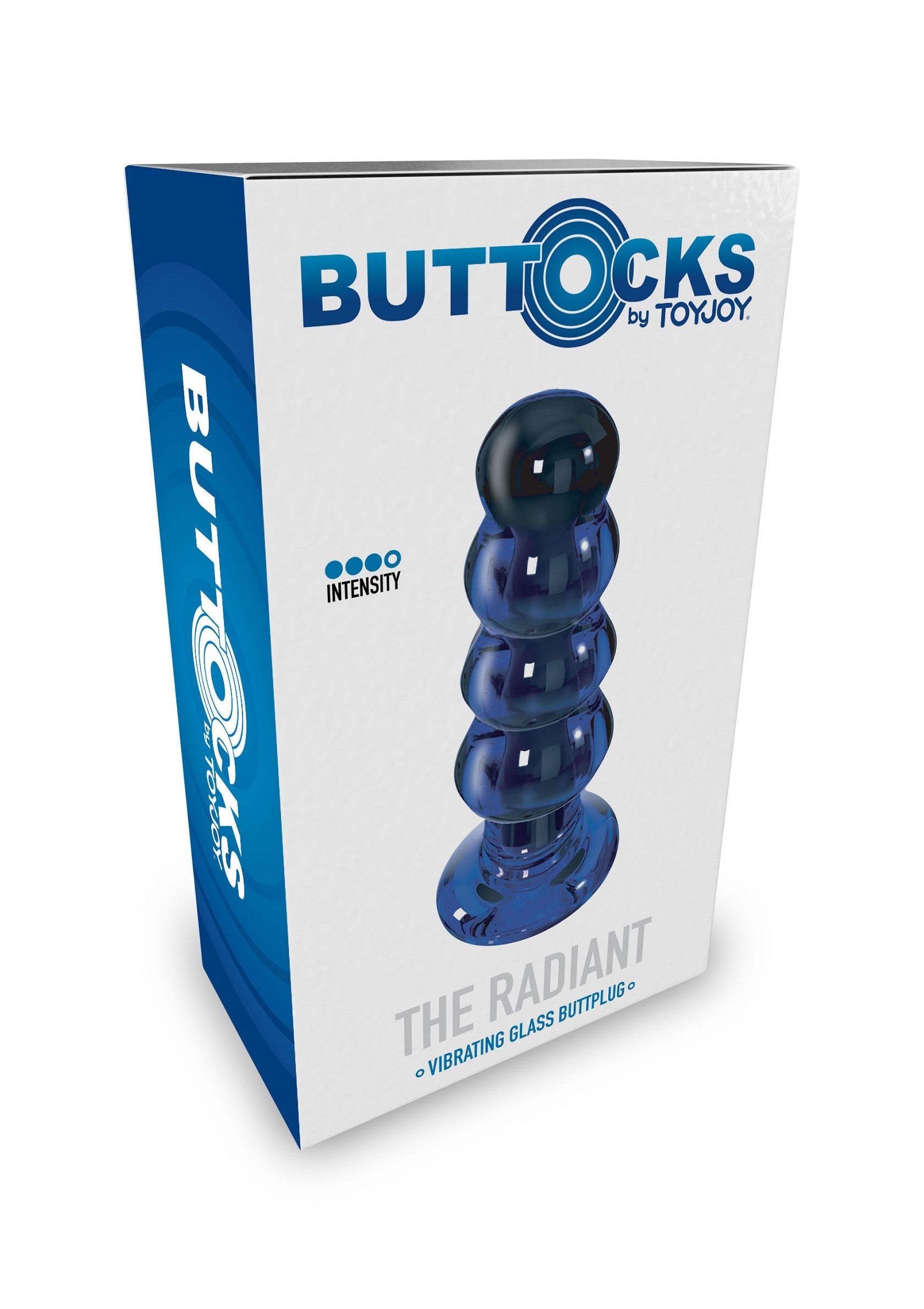 Buttocks The Radiant plug anal vibrant en verre. Plaisir intense garanti! Découvrez ce plug de ToyJoy.; Buttocks The Radiant vibrerende glazen buttplug. Intense genot gegarandeerd! Ontdek deze plug van ToyJoy.; Buttocks The Radiant vibrating glass butt plug. Intense pleasure guaranteed! Discover this plug from ToyJoy.