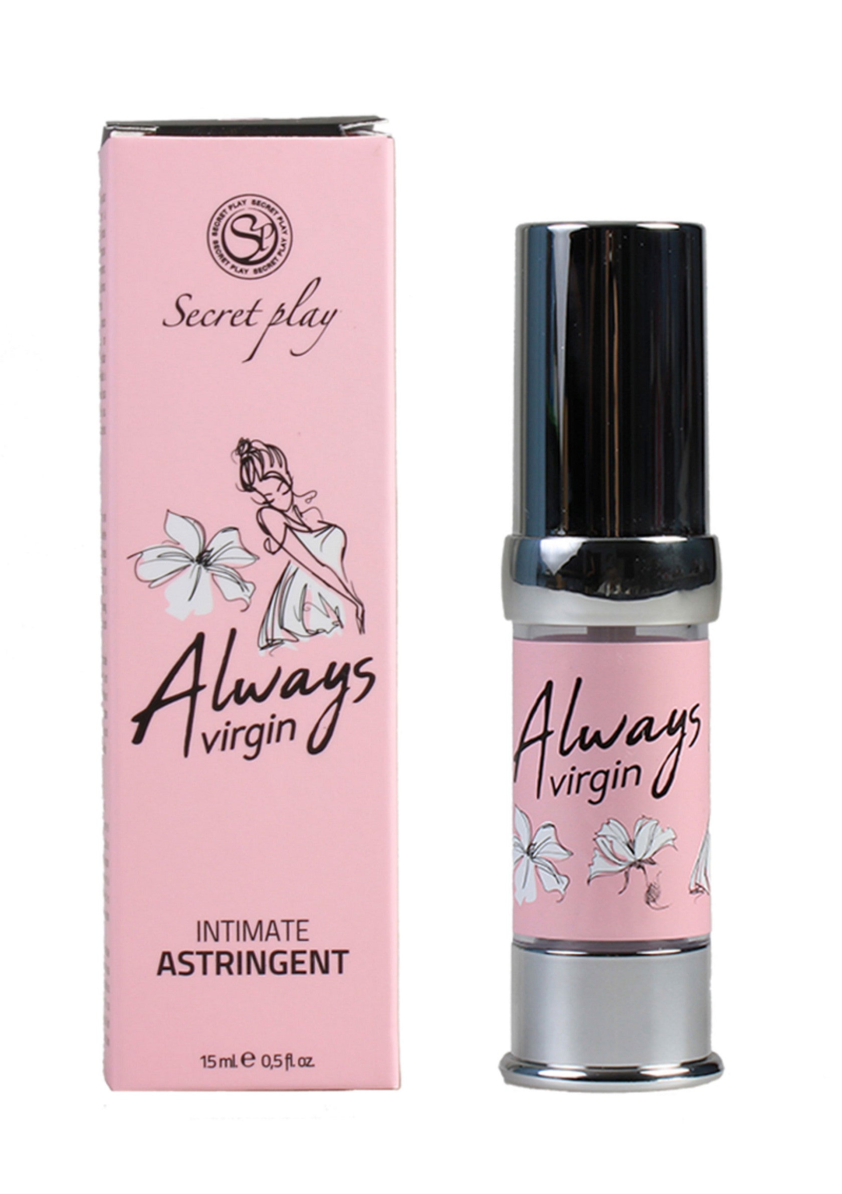 Secret Play Always Virgin Astringent Intime, pour une sensation de fraîcheur et de jeunesse. Idéal pour l'hygiène intime.; Secret Play Always Virgin Intieme Astringent, voor een fris en jeugdig gevoel. Ideaal voor intieme hygiëne.; Secret Play Always Virgin Intimate Astringent, for a fresh and youthful feeling. Ideal for intimate hygiene.