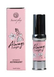 Secret Play Always Virgin Astringent Intime, pour une sensation de fraîcheur et de jeunesse. Idéal pour l'hygiène intime.; Secret Play Always Virgin Intieme Astringent, voor een fris en jeugdig gevoel. Ideaal voor intieme hygiëne.; Secret Play Always Virgin Intimate Astringent, for a fresh and youthful feeling. Ideal for intimate hygiene.