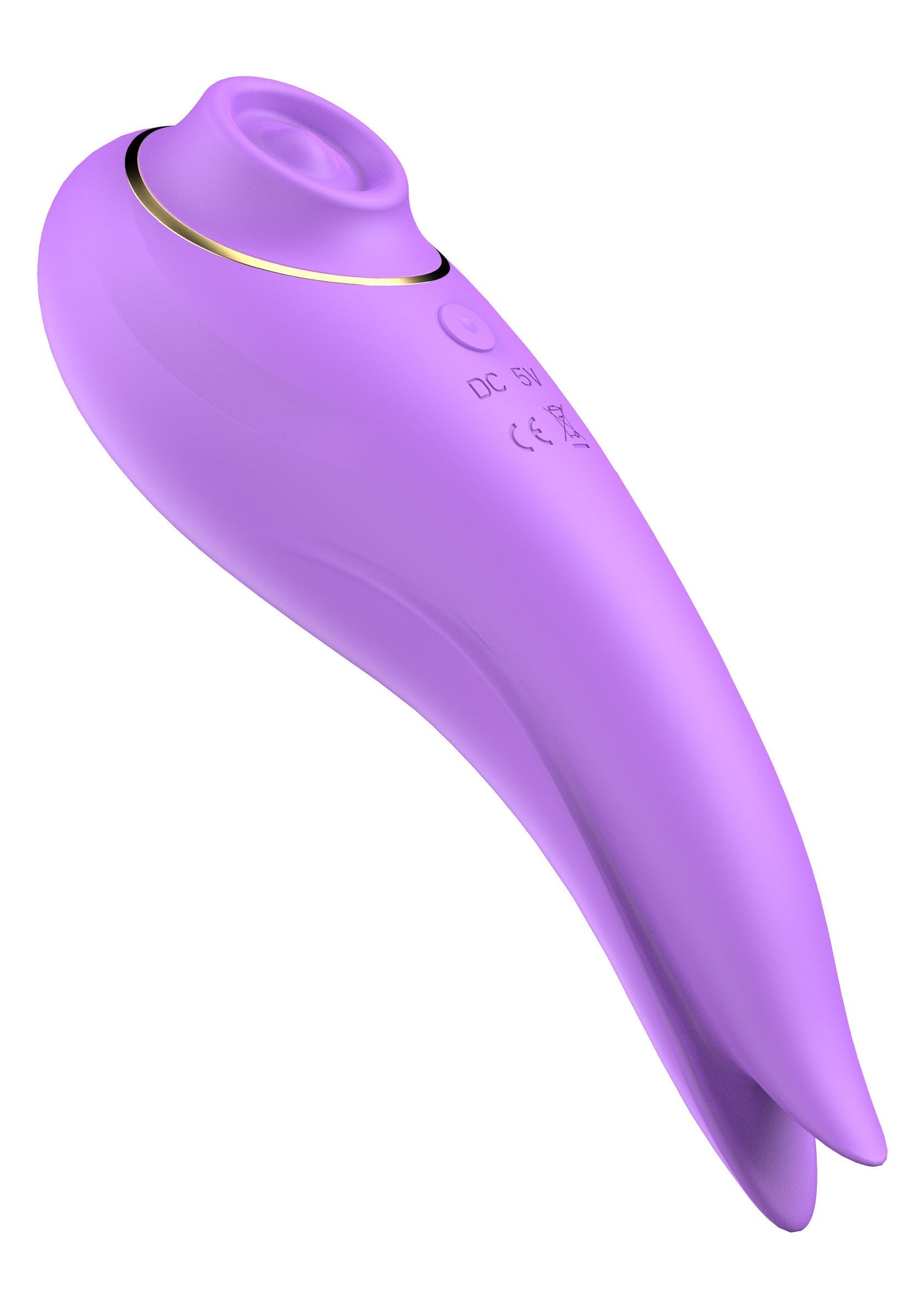 Masseur de clitoris vibrant violet pour le plaisir féminin.; Paarse vibrerende clitorismassager voor vrouwelijk genot.; Purple vibrating clitoris massager for feminine pleasure.