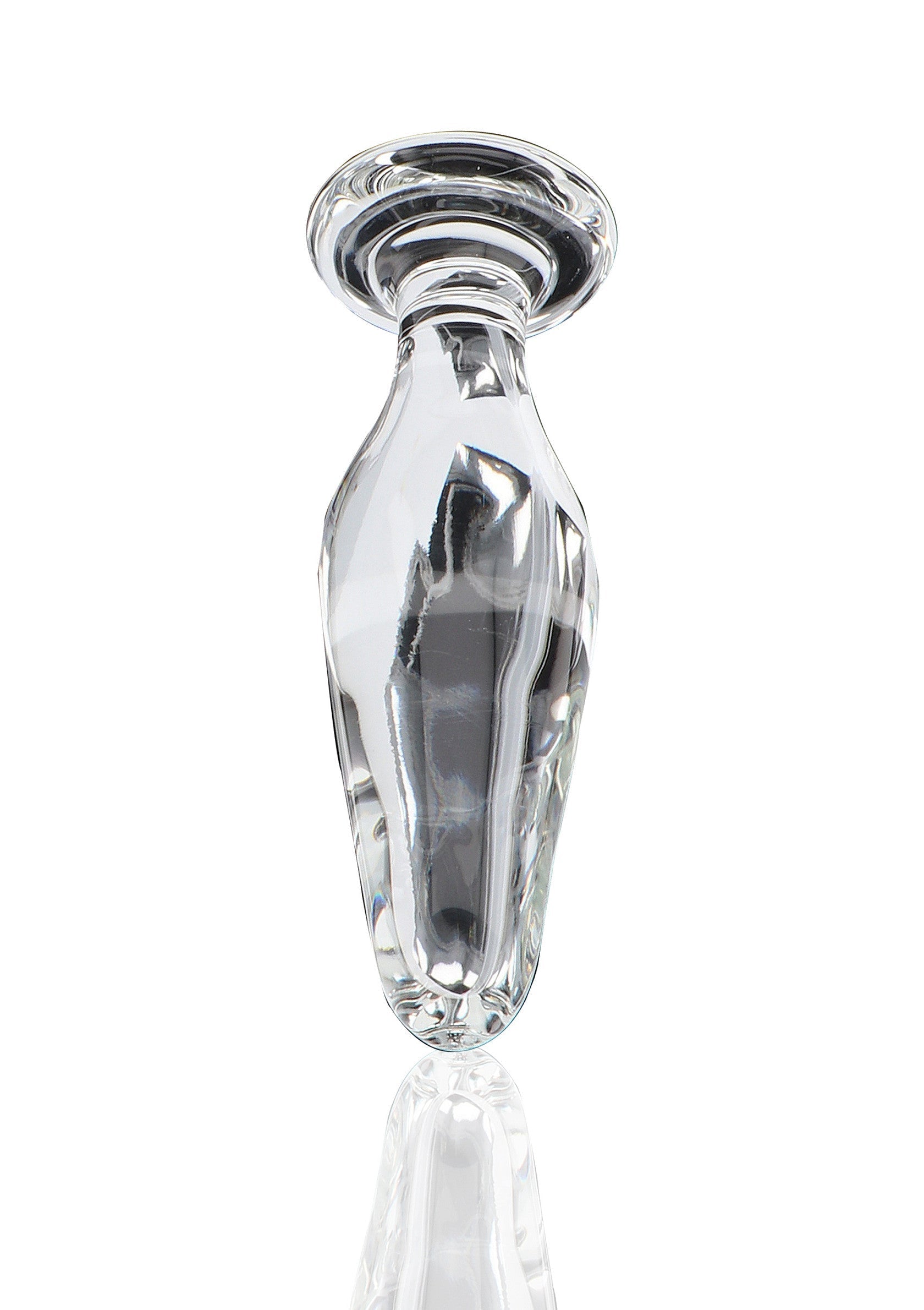 Plug anal en verre transparent pour des sensations uniques.; Transparante glazen anale plug voor unieke sensaties.; Clear glass butt plug for unique sensations.