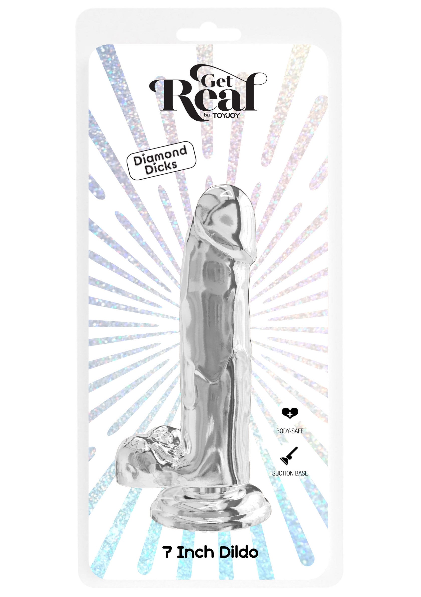 Godemiché Get Real Diamond Dicks 18 cm. Sûr pour le corps et avec une base à ventouse.; Get Real Diamond Dicks dildo 18 cm. Lichaamsveilig en met zuignap.; Get Real Diamond Dicks 7-inch dildo. Body-safe and with suction base.
