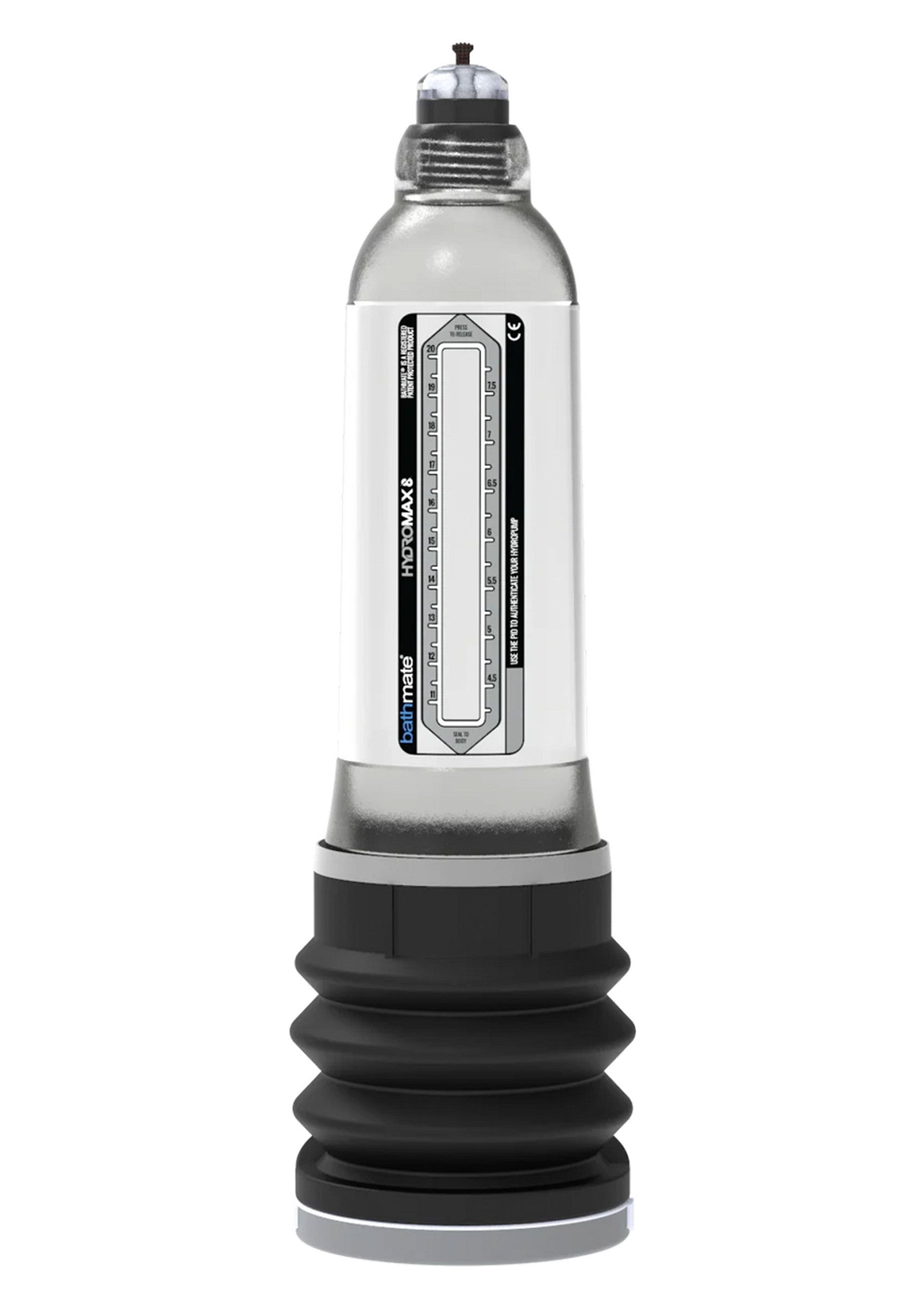 Pompe à pénis Hydromax 8 pour un confort et des résultats optimaux.; Hydromax 8 penis pomp voor comfort en maximale resultaten.; Hydromax 8 penis pump for comfort and maximum results.