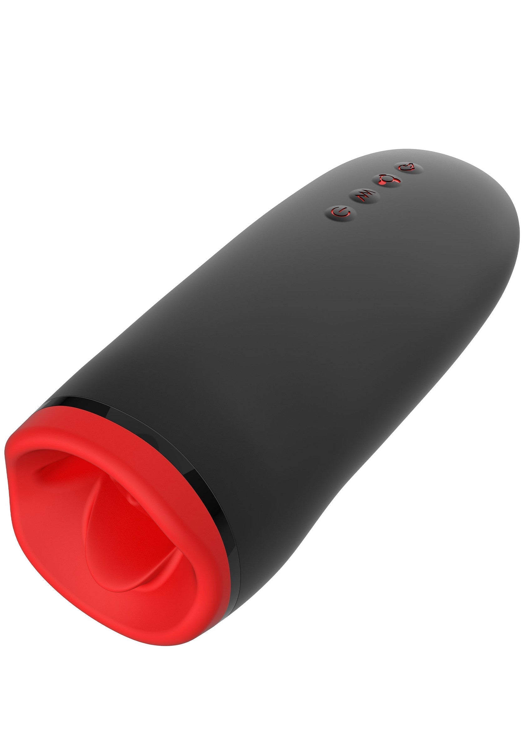 Manchon masturbateur noir et rouge pour une expérience réaliste et intense.; Zwarte en rode masturbatie sleeve voor een realistische en intense ervaring.; Black and red masturbation sleeve for a realistic and intense experience.