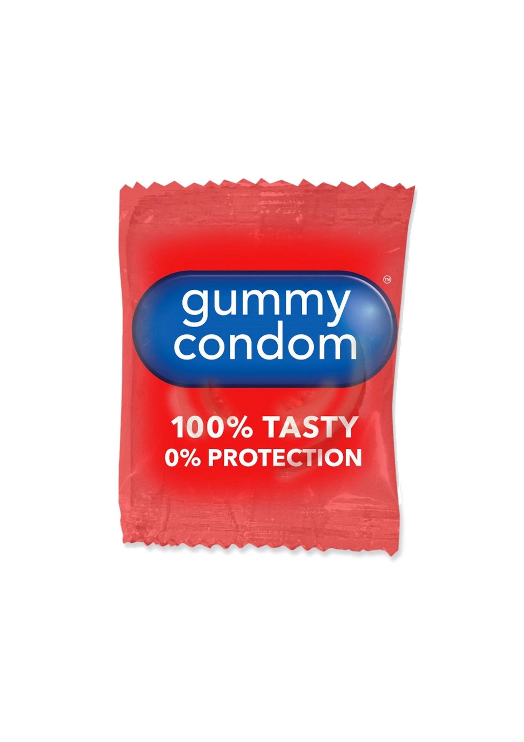 Préservatif en bonbon gélifié, 100% savoureux et 0% de protection ! Idéal pour une blague ou une dégustation amusante.; Gummy condoom, 100% lekker en 0% bescherming! Ideaal voor een grap of een grappige proeverij.; Gummy condom, 100% tasty and 0% protection! Great for a prank or a funny tasting.