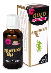 Aphrodisiaque Eros Gold Women Spanish Fly pour femme, 30 ml. Stimulez le désir féminin et améliorez votre vie sexuelle.; Eros Gold Women Spanish Fly afrodisiacum voor vrouwen, 30 ml. Stimuleer het vrouwelijk verlangen en verbeter uw seksleven.; Eros Gold Women Spanish Fly aphrodisiac for women, 30 ml. Boost female desire and enhance your sex life.