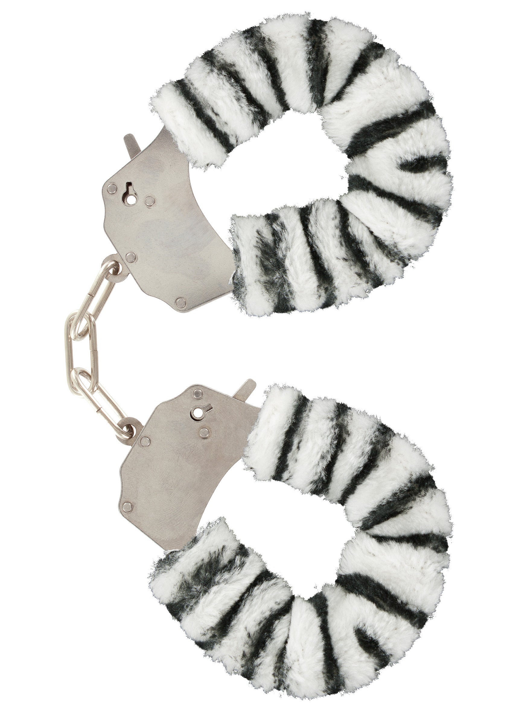 Menottes douces zébrées pour un jeu de rôle coquin et confortable. Accessoire érotique amusant et original.; Zachte handboeien met zebraprint voor een speelse en comfortabele rollenspel. Leuk en origineel erotisch accessoire.; Soft zebra print handcuffs for playful and comfortable roleplay. Fun and original erotic accessory.