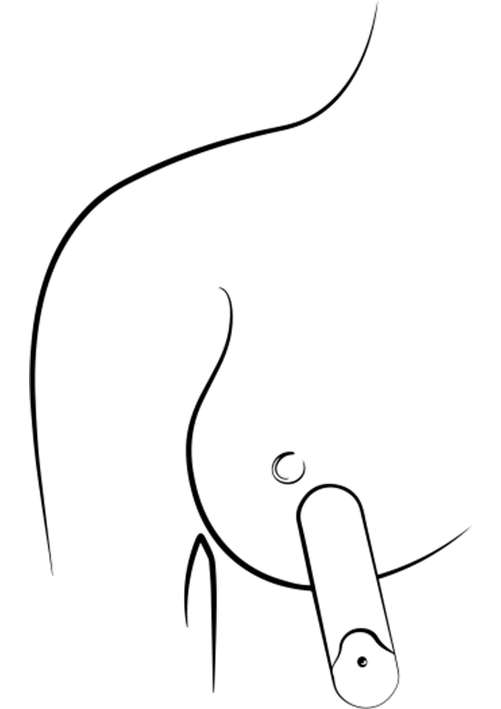 Croquis minimaliste de corps féminin avec piercing au téton et accessoire. Idéal pour un style moderne et épuré.; Minimalistische schets van vrouwelijk lichaam met tepelpiercing en accessoire. Ideaal voor een moderne en strakke stijl.; Minimalist sketch of a female body with nipple piercing and accessory. Ideal for a modern and clean style.