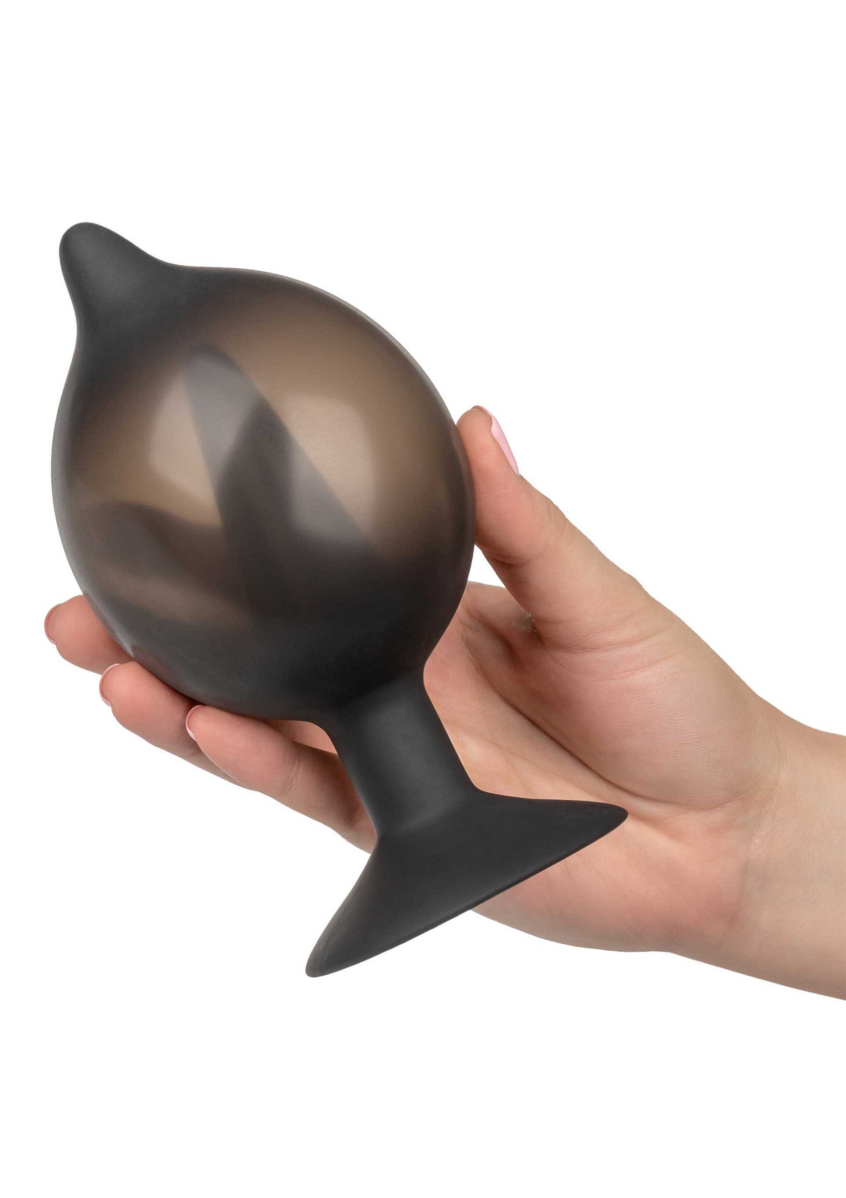 Plug anal en silicone noir et fumé pour le plaisir intime, parfait pour explorer de nouvelles sensations.; Zwarte en rookkleurige siliconen buttplug voor intiem plezier, perfect om nieuwe sensaties te ontdekken.; Black and smoke-colored silicone buttplug for intimate pleasure, perfect for exploring new sensations.