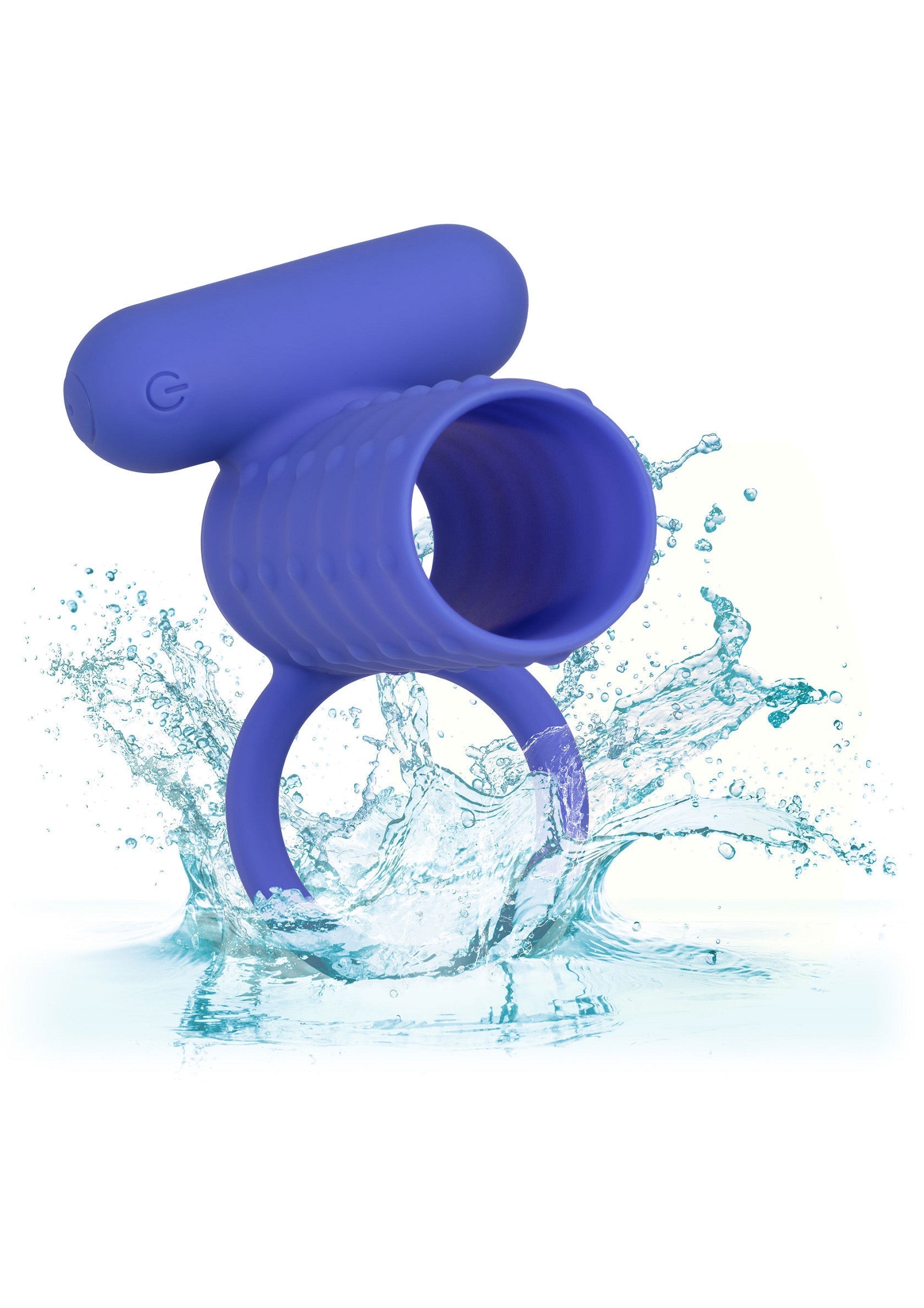 Anneau vibrant bleu étanche pour plus de plaisir. Découvrez le confort et l'excitation qu'il offre.; Waterdichte blauwe vibrerende ring voor meer genot. Ontdek het comfort en de opwinding die het biedt.; Waterproof blue vibrating ring for enhanced pleasure. Discover the comfort and excitement it offers.