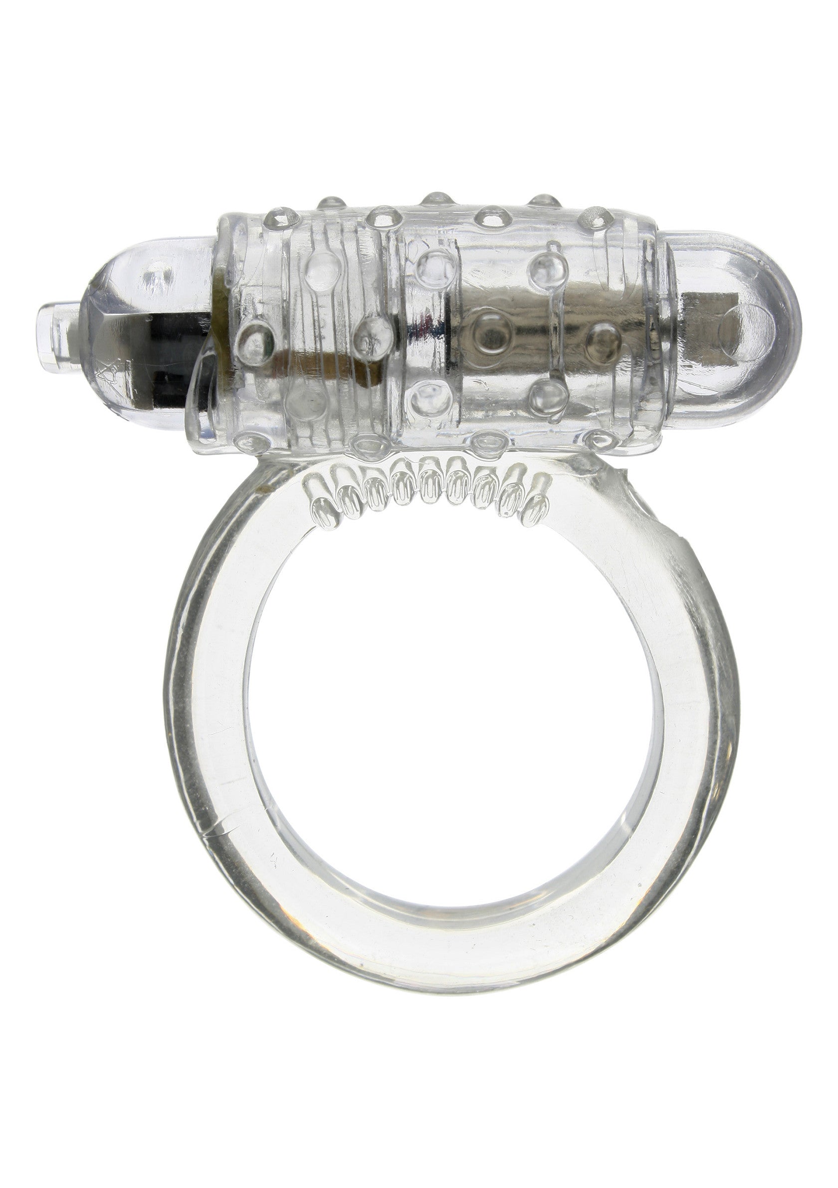 Anneau vibrant transparent pour homme, sensations intenses garanties.; Transparante vibrerende ring voor mannen, intense sensaties gegarandeerd.; Clear vibrating cock ring for men, intense sensations guaranteed.