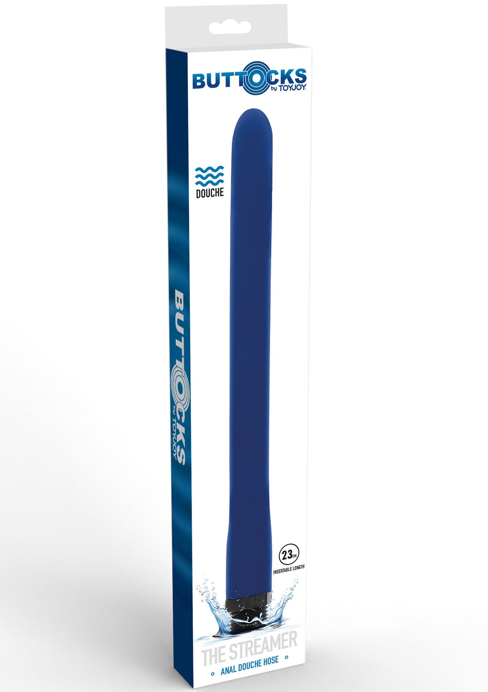 Buttocks by ToyJoy The Streamer. Douche anale bleue pour une hygiène intime optimale.; Buttocks by ToyJoy The Streamer. Blauwe anale douche voor optimale intieme hygiëne.; Buttocks by ToyJoy The Streamer. Blue anal douche for optimal intimate hygiene.