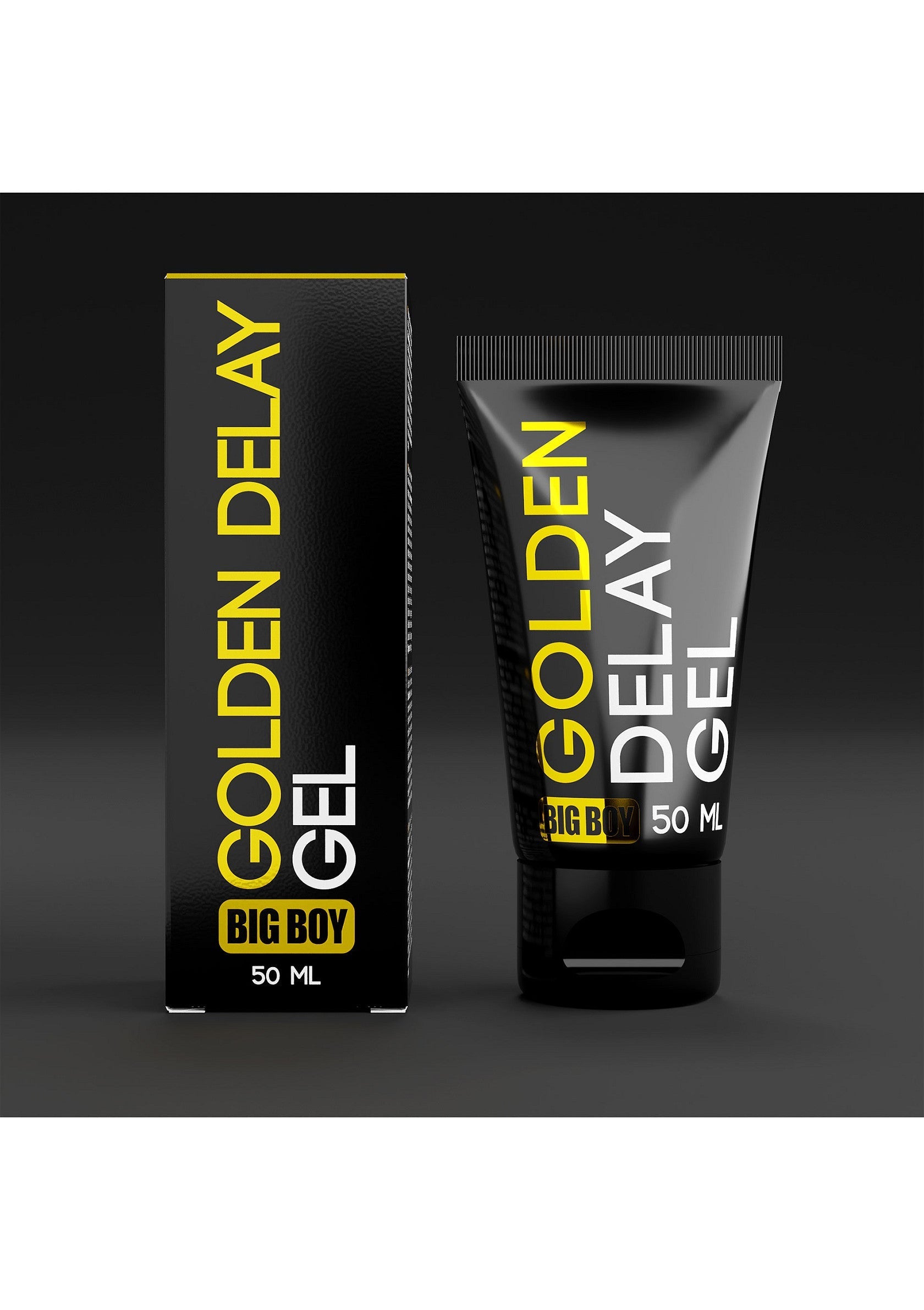 Gel retardateur Golden Delay Big Boy pour hommes. Prolongez le plaisir! Contenance 50ml.; Golden Delay Big Boy vertragende gel voor mannen. Verleng het plezier! Inhoud 50ml.; Golden Delay Big Boy delay gel for men. Extend the pleasure! Contains 50ml.