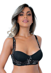Daring Intimates Balconette push-up lace bra