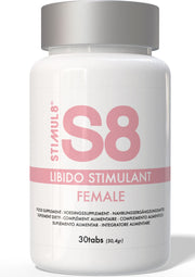 S8 Stimulant Libido Féminin, complément alimentaire pour booster le désir et la performance sexuelle, 30 comprimés; S8 Libido Stimulant voor vrouwen, voedingssupplement om het libido te stimuleren en seksuele prestaties te verbeteren, 30 tabletten; S8 Female Libido Stimulant, a food supplement to boost desire and sexual performance for women, 30 tabs