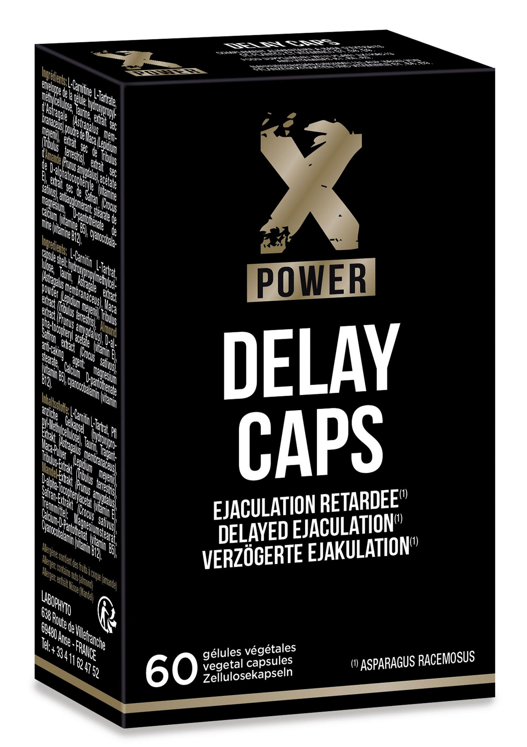 X Power Delay Caps, 60 gélules végétales pour retarder l'éjaculation.; X Power Delay Caps, 60 plantaardige capsules voor vertraagde ejaculatie.; X Power Delay Caps, 60 vegetal capsules for delayed ejaculation.