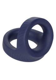Anneau pénien bleu texturé pour une érection plus dure et un plaisir prolongé.; Getextureerde blauwe penisring voor een hardere erectie en langer plezier.; Textured blue cock ring for a harder erection and longer-lasting pleasure.
