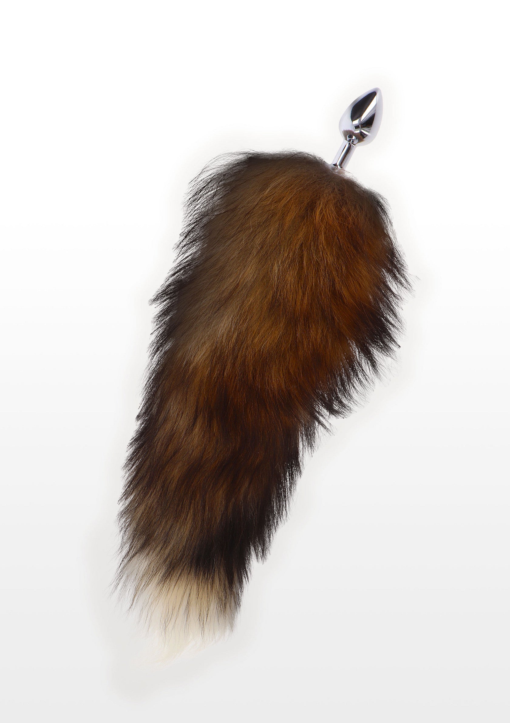Queue de renard marron avec bouchon anal en métal pour adultes. Amusez-vous!; Bruine vossenstaart met metalen buttplug voor volwassenen. Plezier gegarandeerd!; Brown fox tail with metal butt plug for adults. Have fun!