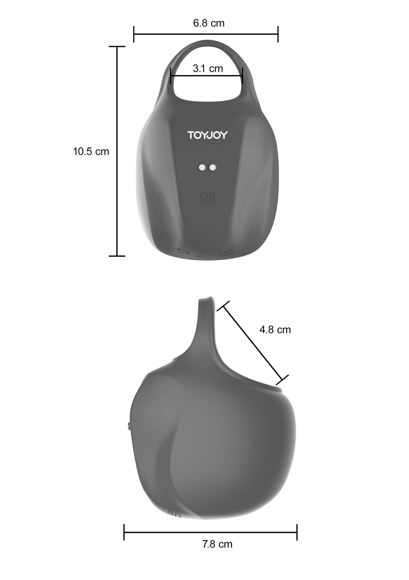 Dimensions détaillées du sextoy ToyJoy pour une information complète avant l'achat.; Gedetailleerde afmetingen van de ToyJoy seksspeeltje voor volledige informatie voor aankoop.; Detailed dimensions of the ToyJoy sex toy for complete information before purchase.