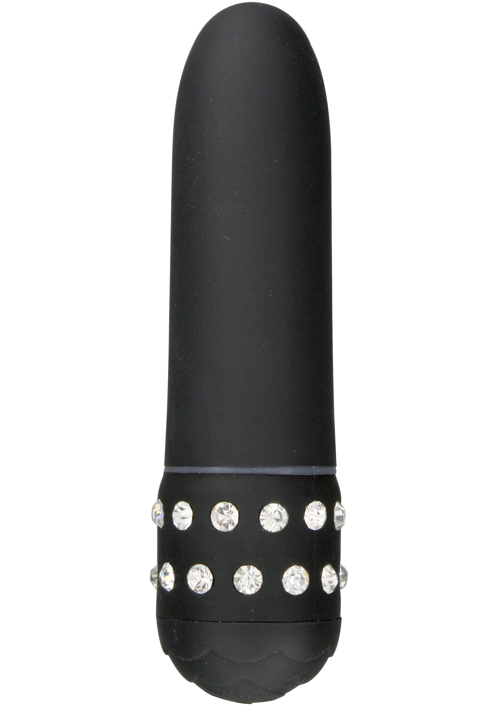 Vibromasseur noir avec strass pour un plaisir intense et élégant.; Zwarte vibrator met strass voor intens en elegant genot.; Black vibrator with rhinestones for intense and elegant pleasure.