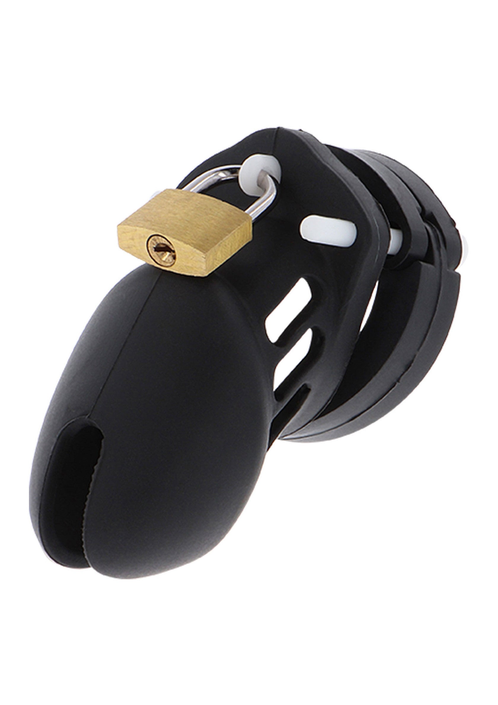 Ceinture de chasteté masculine noire avec cadenas pour le contrôle et la soumission.; Zwarte kuisheidsgordel voor mannen met slot voor controle en onderwerping.; Black male chastity cage with lock for control & submission. 