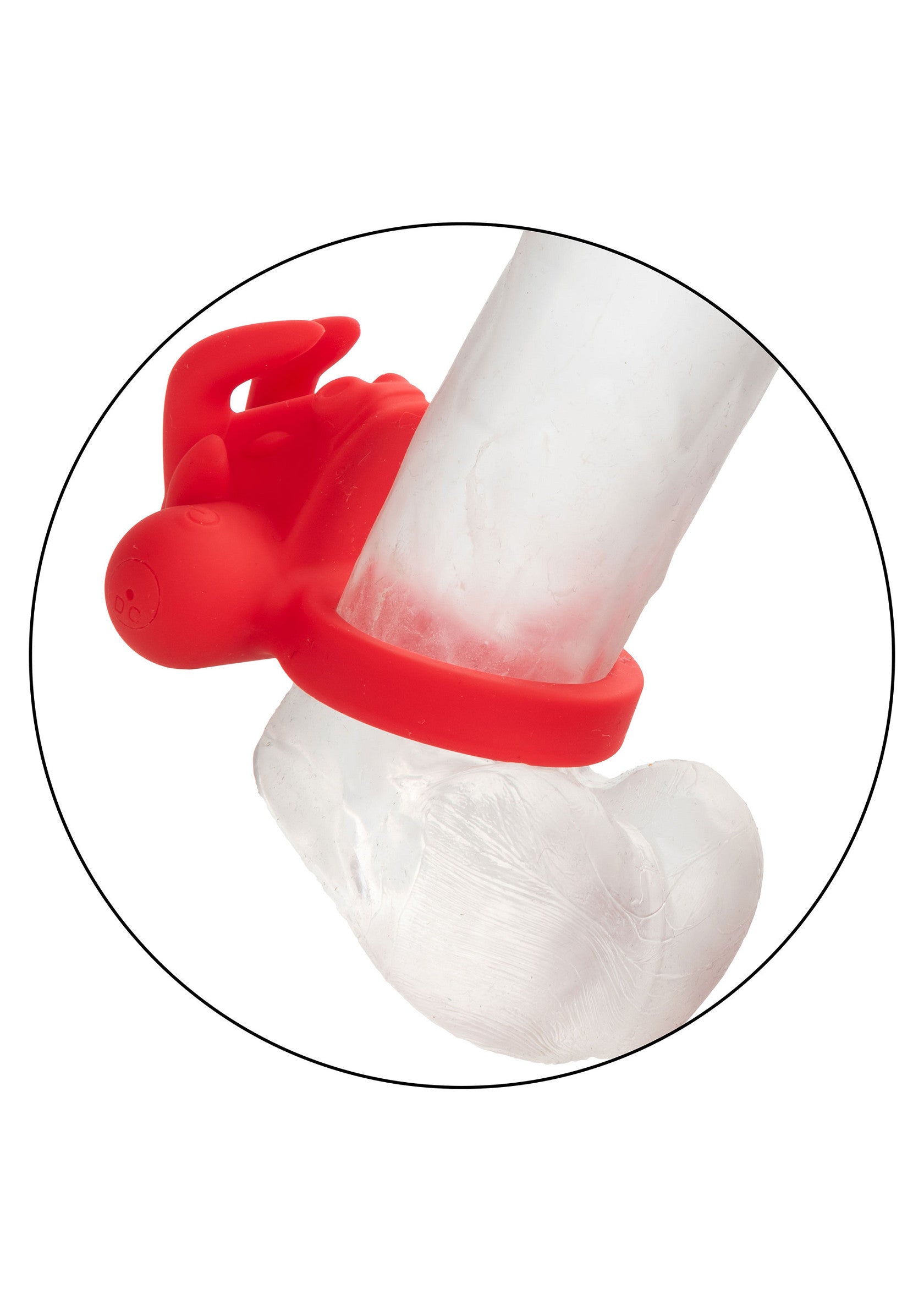Anneau pénien rouge amusant avec un design unique pour le plaisir et l'excitation.; Rode penisring met grappig ontwerp voor genot en opwinding.; Fun red cock ring with a unique design for pleasure and excitement.