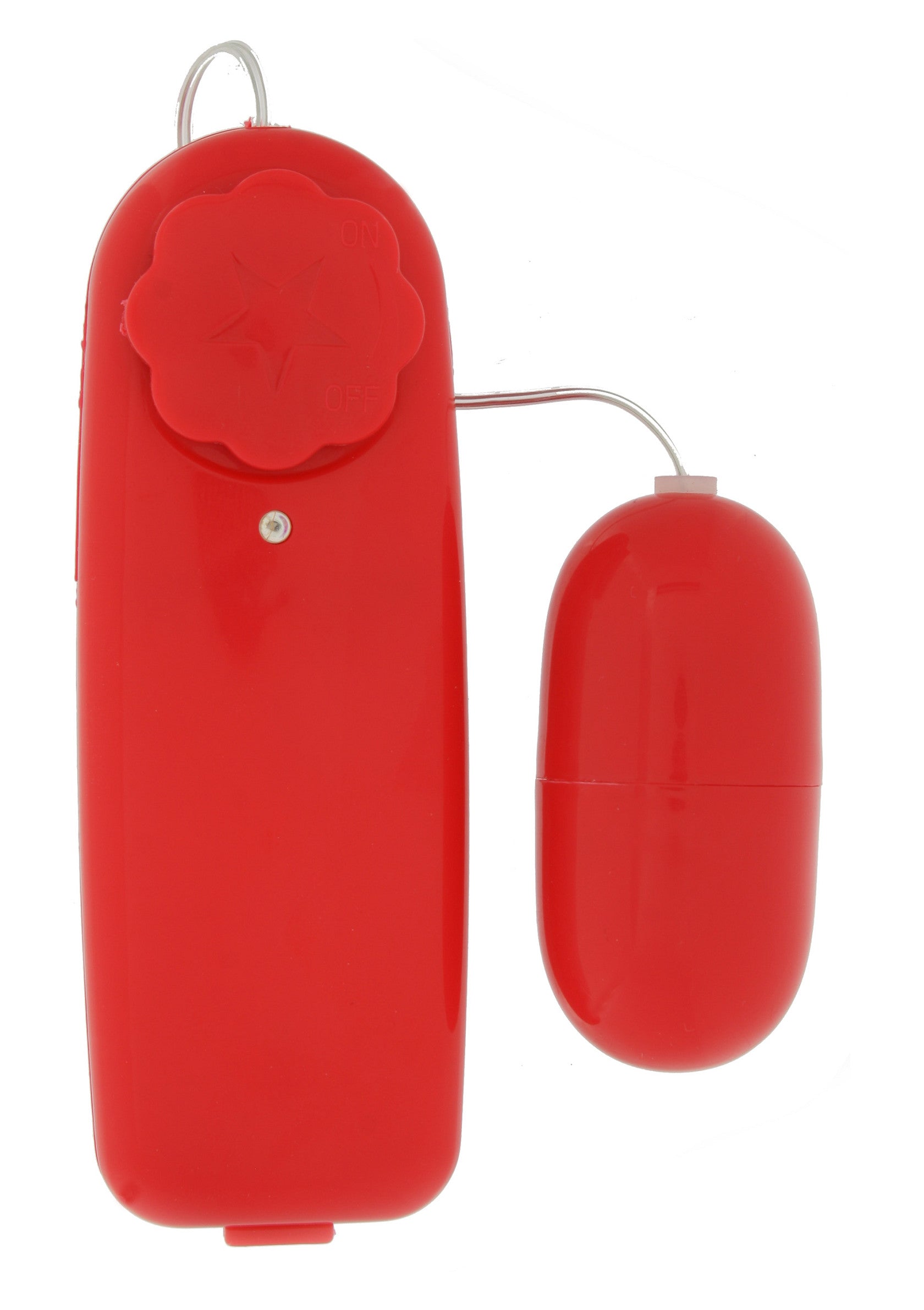 Vibromasseur vibrant rouge pour adultes, avec télécommande, pour le plaisir personnel.; Rode vibrerende vibrator voor volwassenen met afstandsbediening, voor persoonlijk plezier.; Red vibrating vibrator for adults with remote control, for personal pleasure.