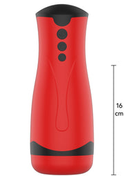 Manchon masturbatoire rouge et noir de 16 cm pour adultes. Jouet intime pour hommes.; Rode en zwarte masturbatie sleeve van 16 cm voor volwassenen. Intiem speeltje voor mannen.; Red and black 16 cm masturbation sleeve for adults. Intimate toy for men.