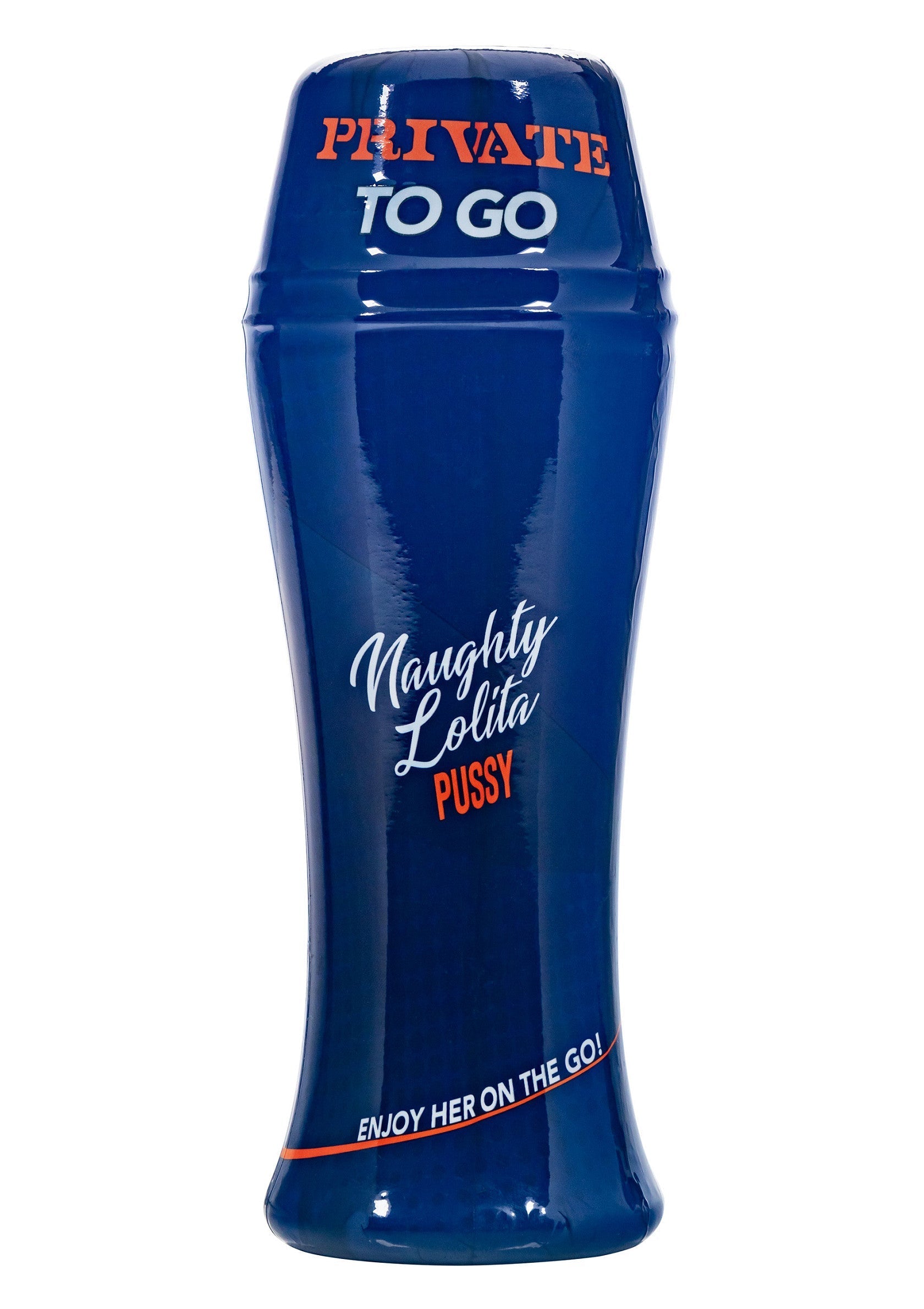 Godemichet de poche bleu pour le plaisir en déplacement. 'Private to go', 'Naughty Lolita Pussy'.; Blauwe pocket masturbator voor plezier onderweg. 'Private to go', 'Naughty Lolita Pussy'.; Blue pocket masturbator for pleasure on the go. 'Private to go', 'Naughty Lolita Pussy'.