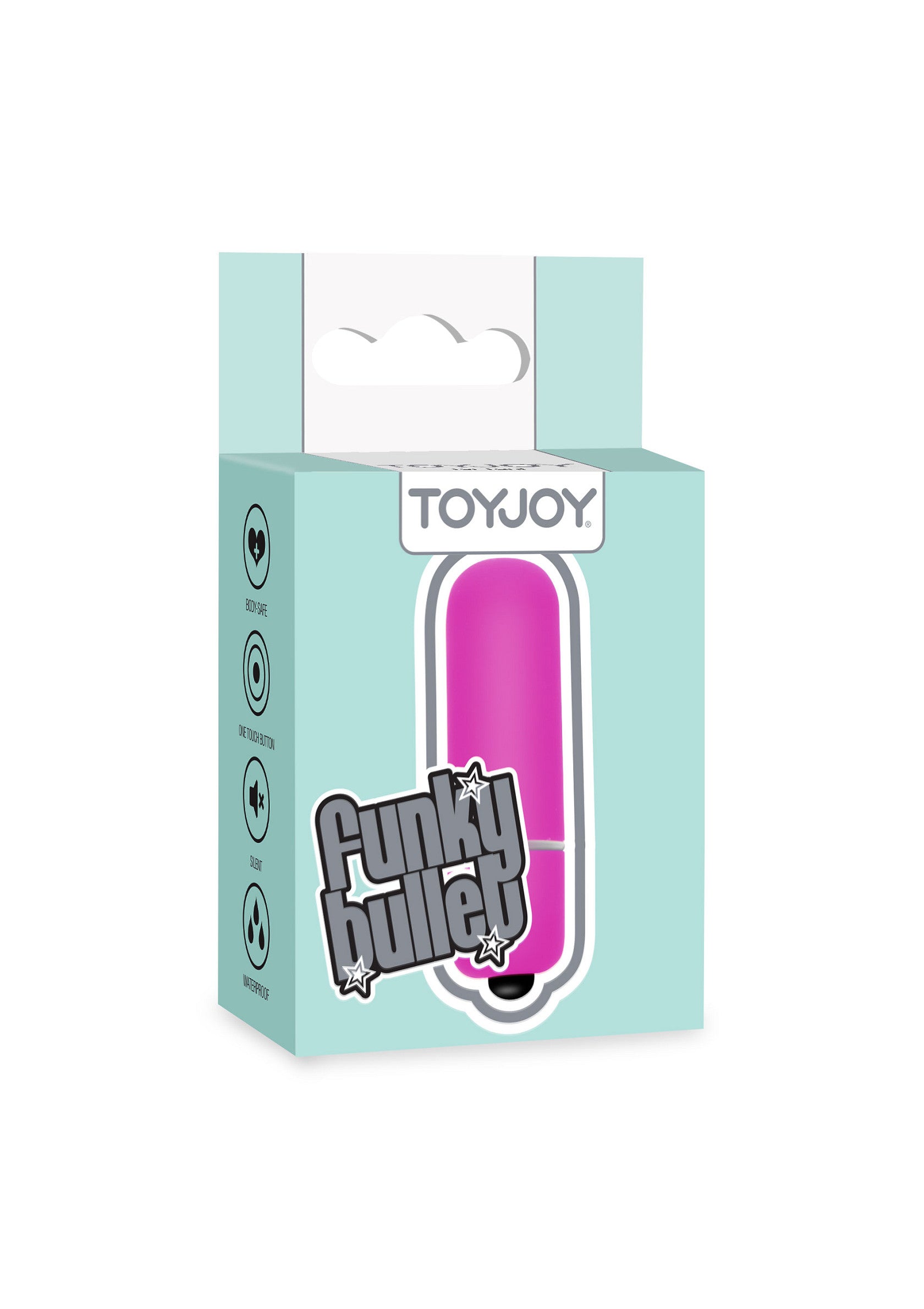 ToyJoy Funky Bullet, vibromasseur vibrant et compact pour des sensations intenses. Discret et facile à utiliser. ; ToyJoy Funky Bullet, vibrerende en compacte vibrator voor intense sensaties. Discreet en eenvoudig te gebruiken.; ToyJoy Funky Bullet, a vibrating and compact vibrator for intense sensations. Discreet and easy to use.