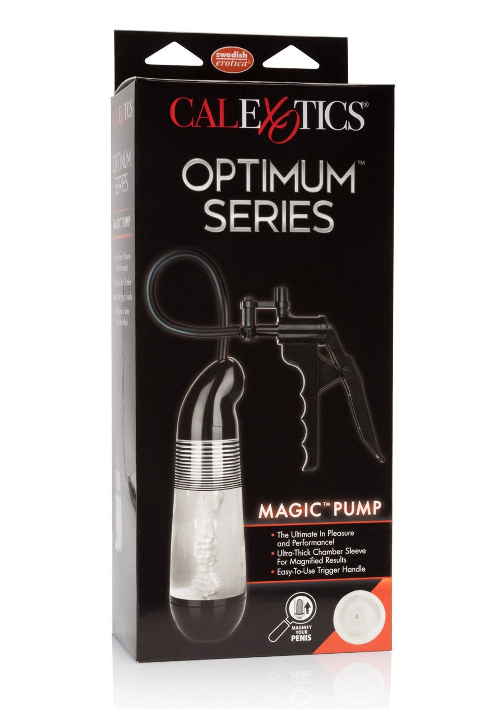 Calexotics Optimum Series Magic Pump pour le plaisir et la performance masculine.; Calexotics Optimum Series Magic Pump voor mannelijk genot en prestatie.; Calexotics Optimum Series Magic Pump for male pleasure and performance.