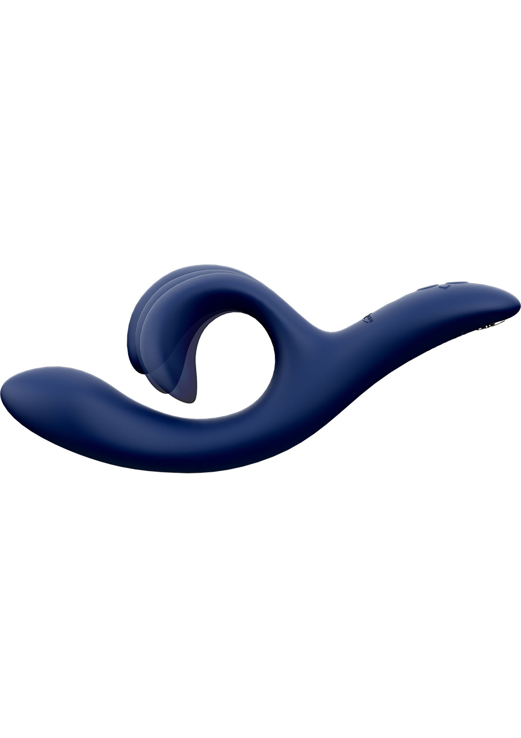 Masseur vibrant personnel bleu foncé pour le plaisir intime.; Donkerblauwe persoonlijke vibratiemassager voor intiem plezier.; Dark blue personal vibrating massager for intimate pleasure.