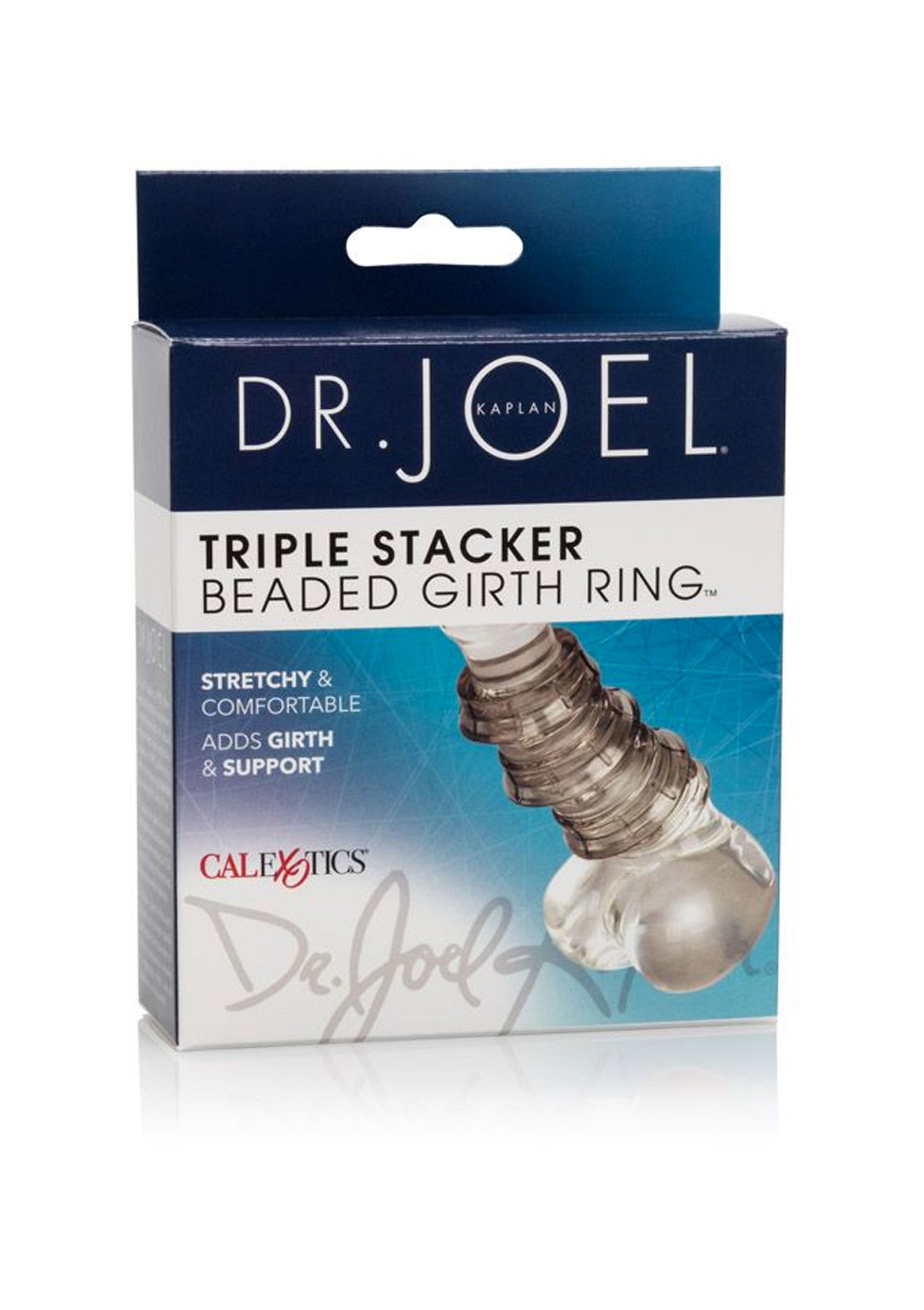 Anneau pénien à billes Dr. Joel Triple Stacker pour plus de confort et de soutien. Améliore le tour de taille.; Dr. Joel Triple Stacker penisring met kralen voor meer comfort en ondersteuning. Verbetert de omtrek.; Dr. Joel Triple Stacker beaded girth ring for added comfort and support. Enhances girth.