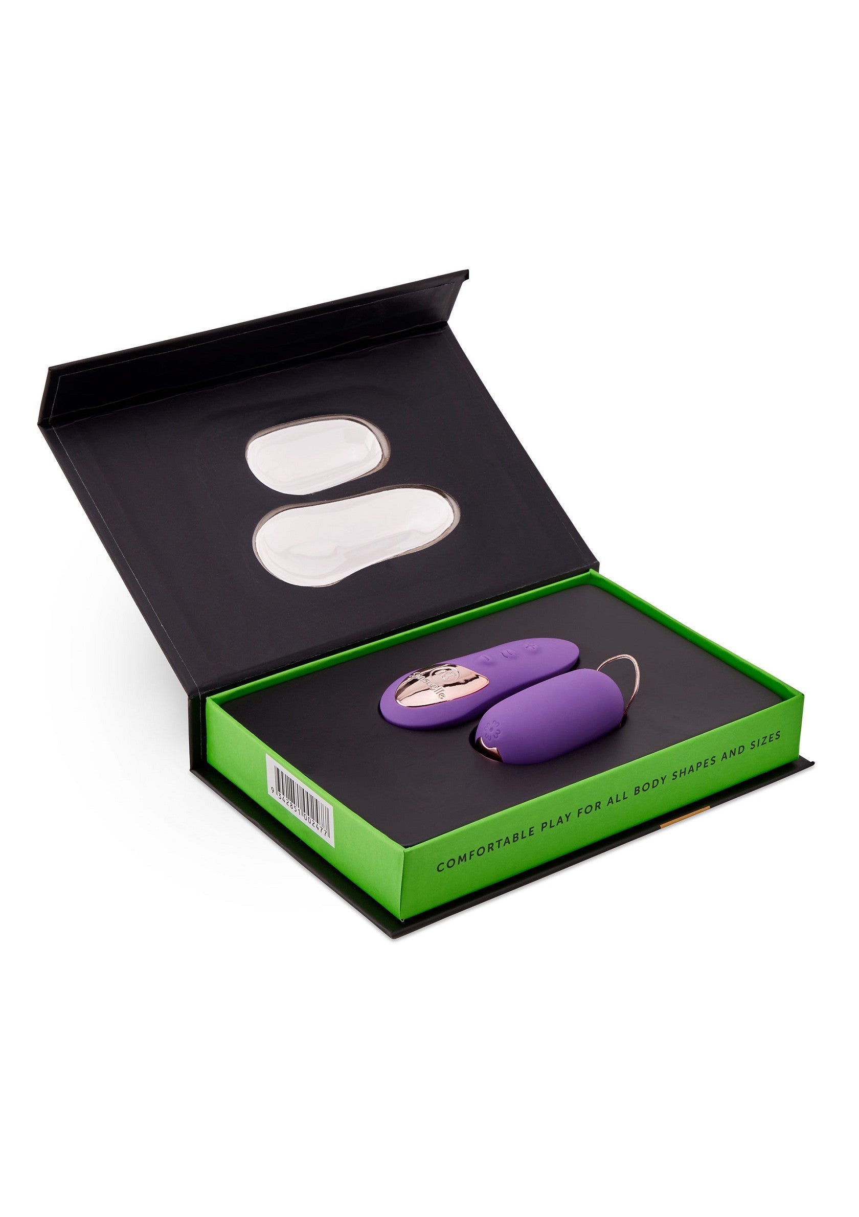 Kit de plaisir violet, luxueux et discret dans son emballage premium.; Luxe, paarse pleasure set in een premium verpakking. Discreet en stijlvol.; Luxurious purple pleasure set in a premium package. Discreet and stylish.