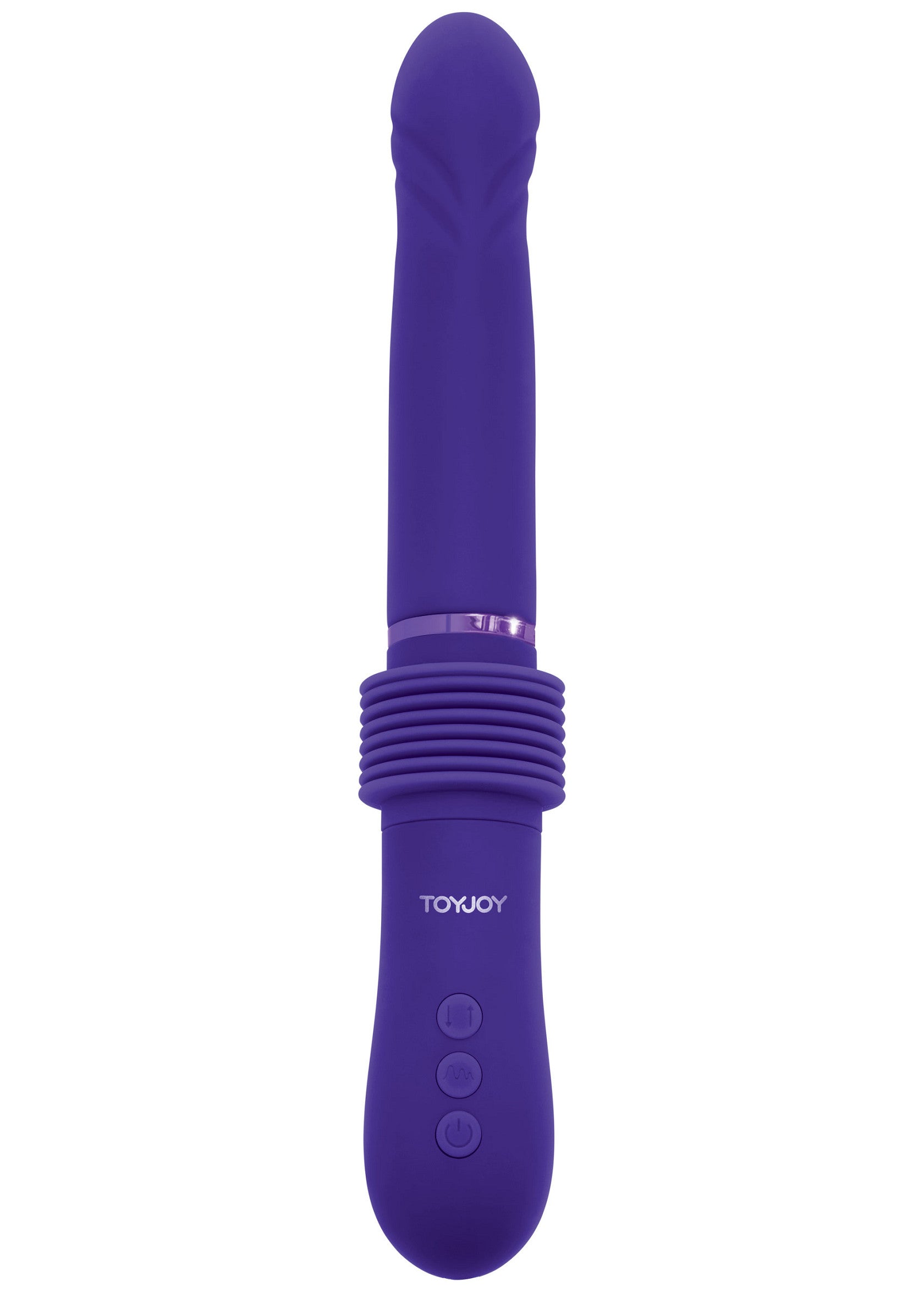 Vibromasseur ToyJoy violet pour le plaisir personnel. Découvrez des sensations intenses avec cet appareil de qualité.; Paarse ToyJoy vibrator voor persoonlijk genot. Ontdek intense sensaties met dit kwaliteitsapparaat.; Purple ToyJoy vibrator for personal enjoyment. Discover intense sensations with this quality device.