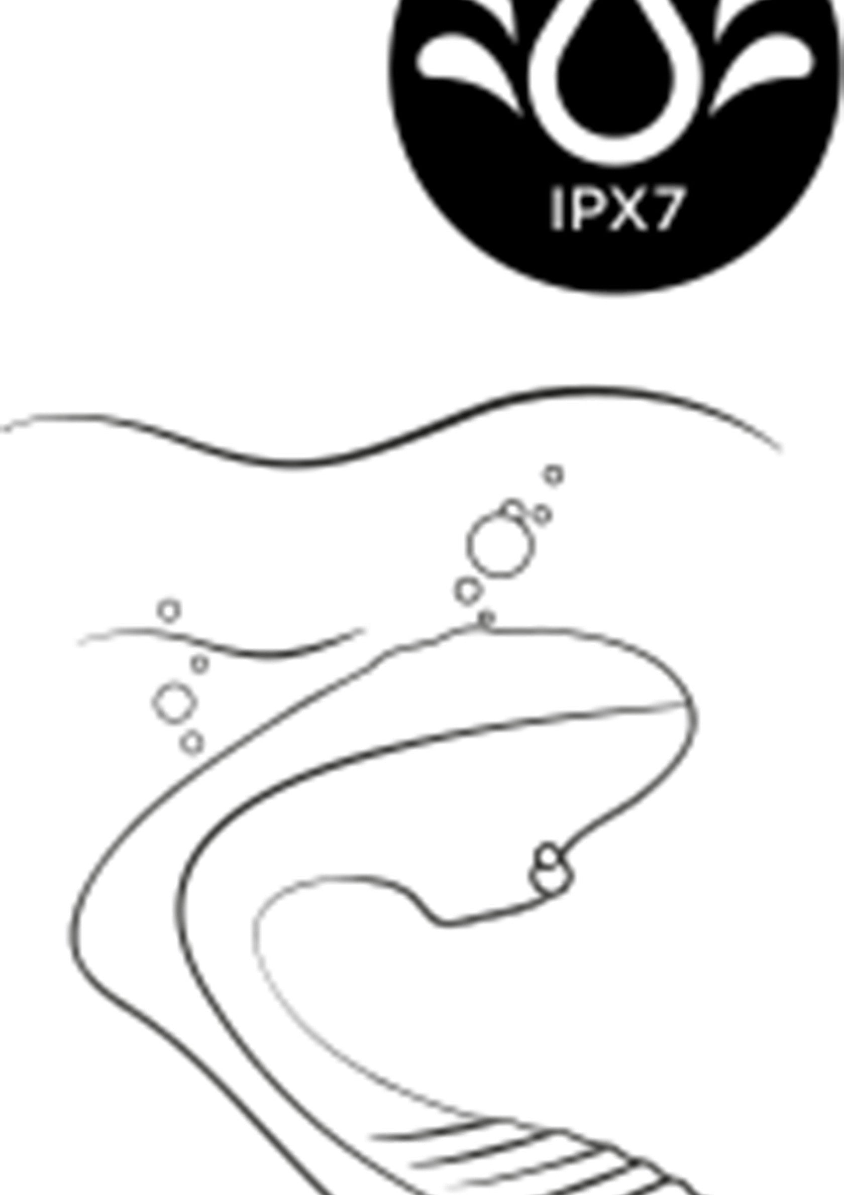 Étanche IPX7 : Profitez de nos produits même sous l'eau. Résistance garantie !; IPX7 waterdicht: Gebruik onze producten zelfs onderwater. Gegarandeerde weerstand!; IPX7 Waterproof: Enjoy our products even underwater. Guaranteed resistance!