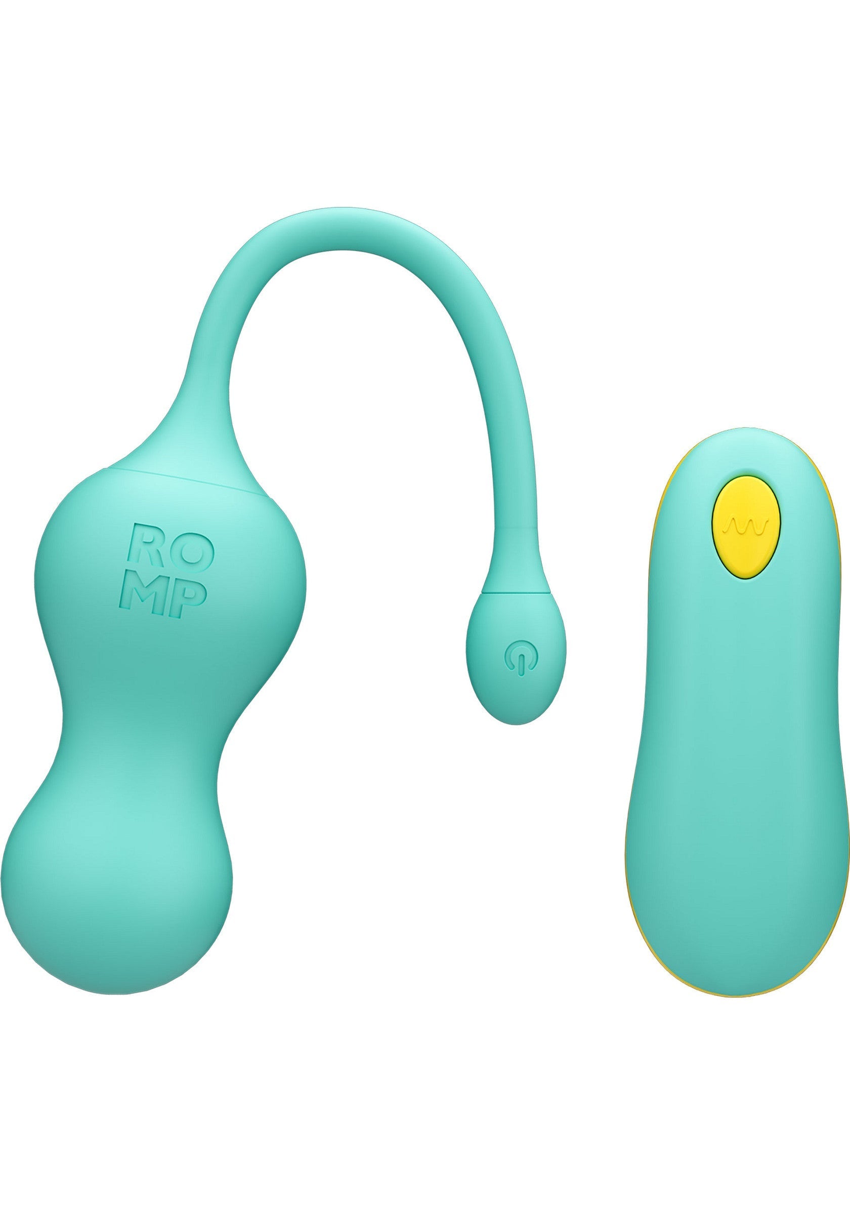 Romp avec télécommande turquoise pour le plaisir intime.; Romp met turquoise afstandsbediening voor intiem plezier.; Teal Romp with remote control for intimate pleasure.