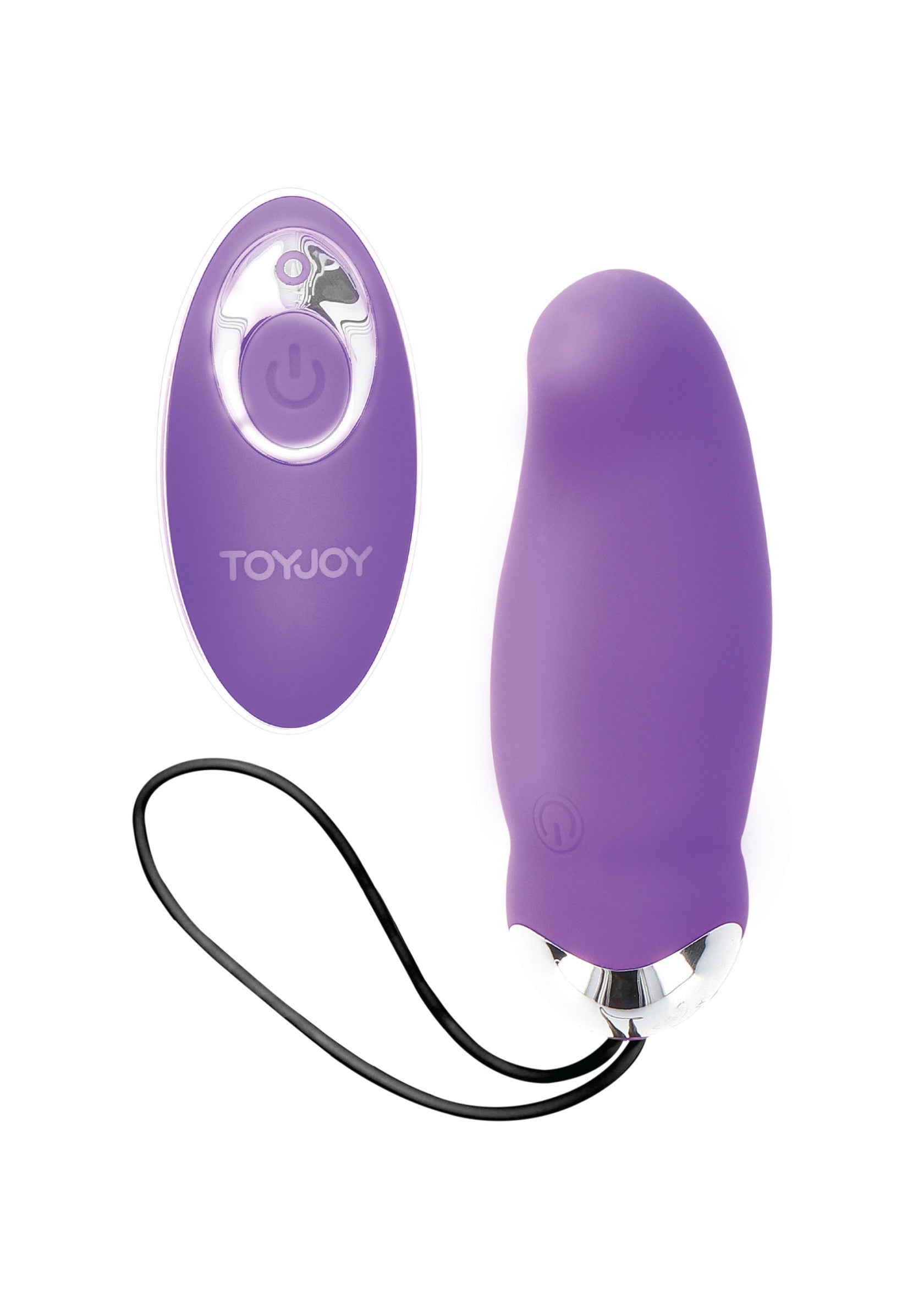 ToyJoy vibromasseur violet avec télécommande sans fil pour des moments de plaisir intenses et variés.; Paarse ToyJoy vibrator met draadloze afstandsbediening voor intense en gevarieerde genotsmomenten.; Purple ToyJoy vibrator with wireless remote for intense and varied pleasure moments.